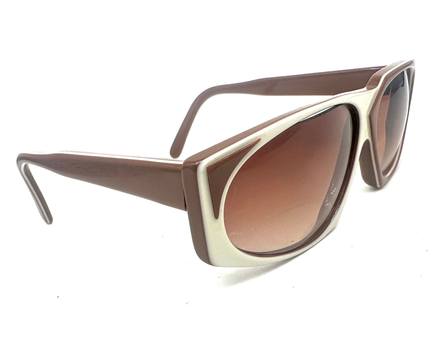 One of a Kind asymmetrical multilayered brown/cream sampling/prototype sunglasses, never worn and unique!