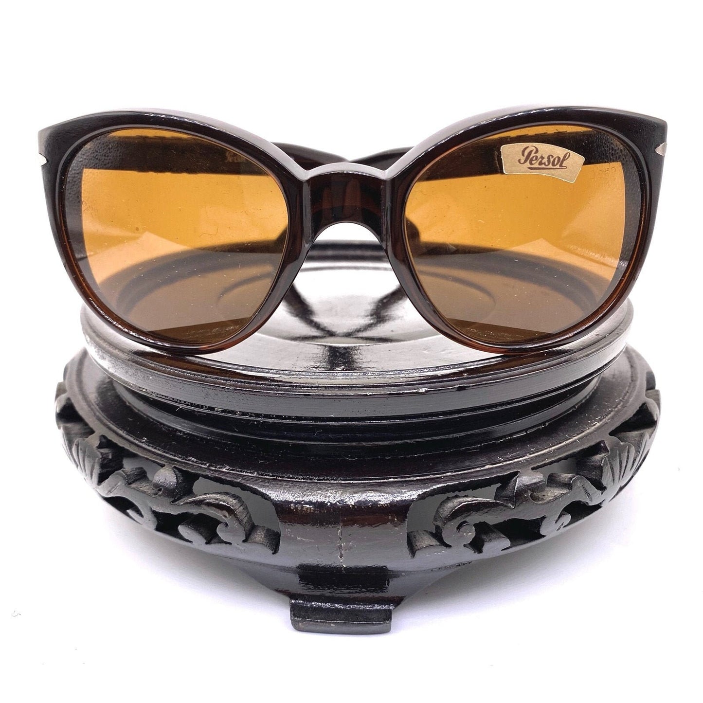Iconici occhiali da sole Persol Ratti Solecchio tartarugati p3 realizzati a mano in Italia negli anni '80