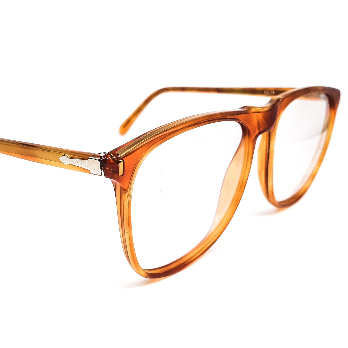 Persol Ratti classic Demi blonde cello drop shape eyeglasses frames, 1970s NOS Italy