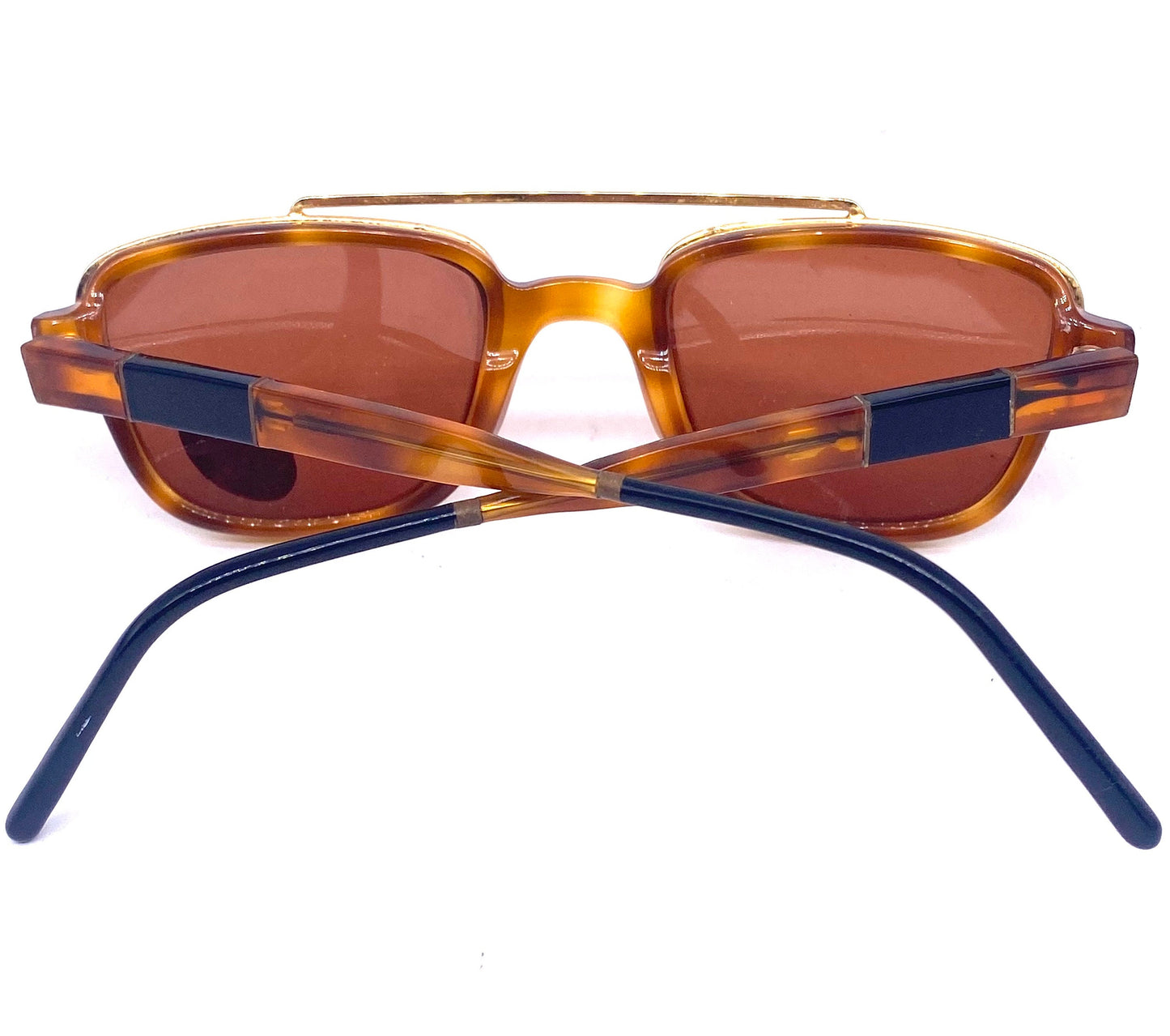 Maria Rosa De Carlo square dbl rim tortoise gold sunglasses hand made in Italy