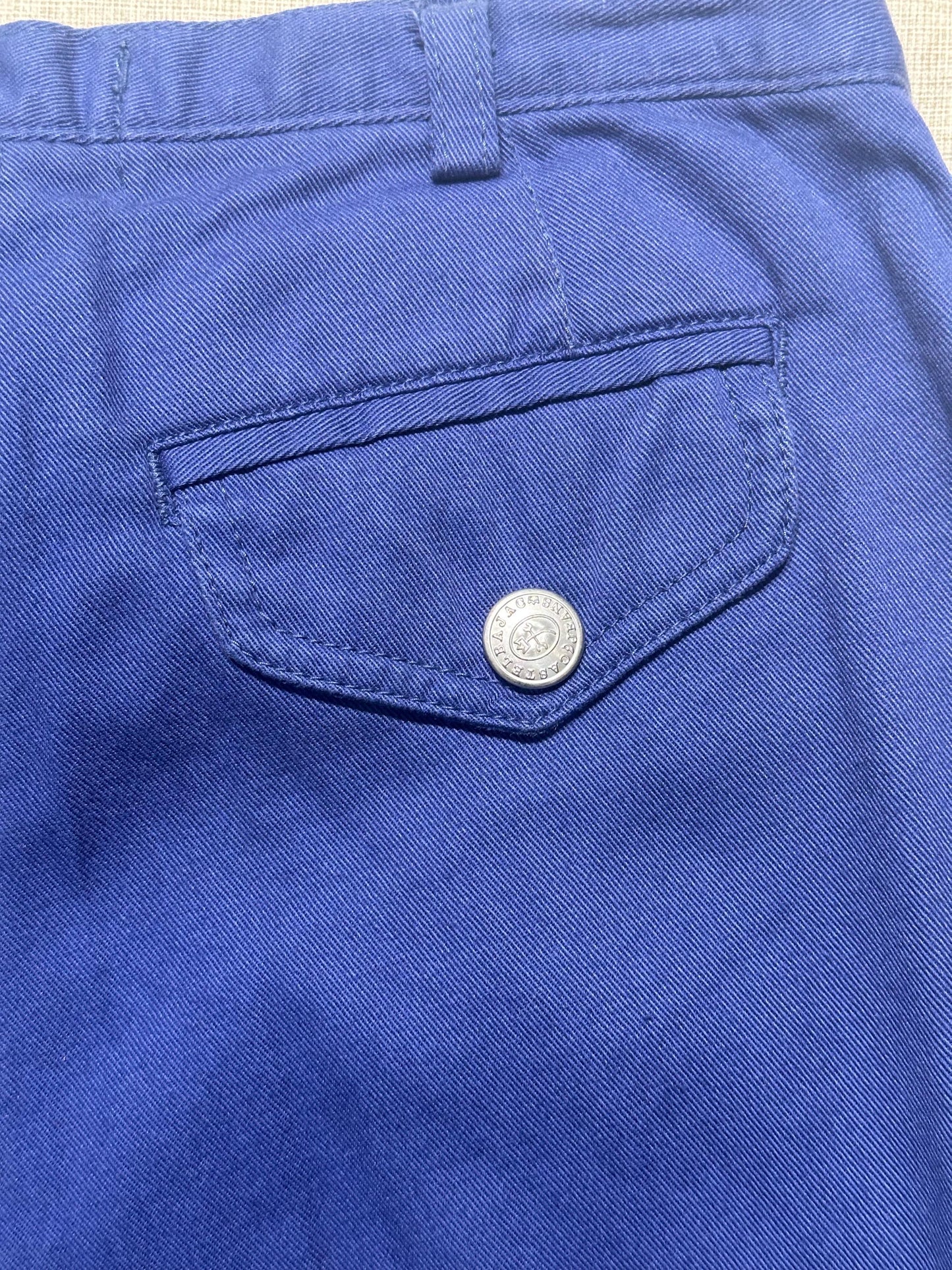 Castelbajac Jeans blu cotton pants with pockets and embroidery icons NWT 80s