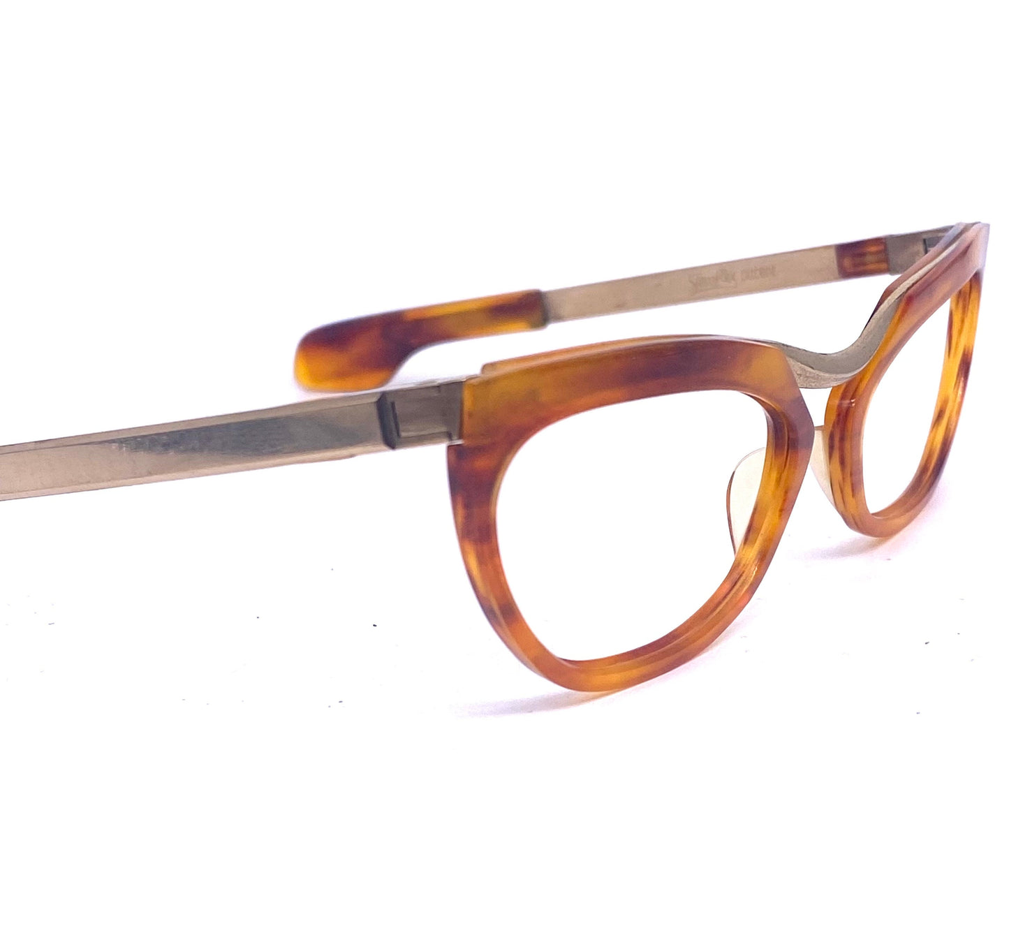 Classy black pin up/ diva cateye eyeglasses frames adorned w/ rhinestones, 50s NOS