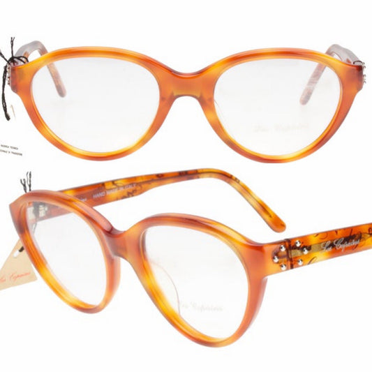 Les Copains LC22 Demi blonde pantos ladies eyeglasses hand made in Italy by Aprilia in the 80s. noS.