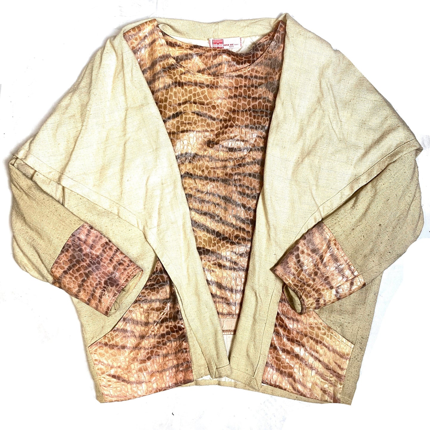 SuperBig Paris animalier tiger+alligator texture blazer+tanktop set
