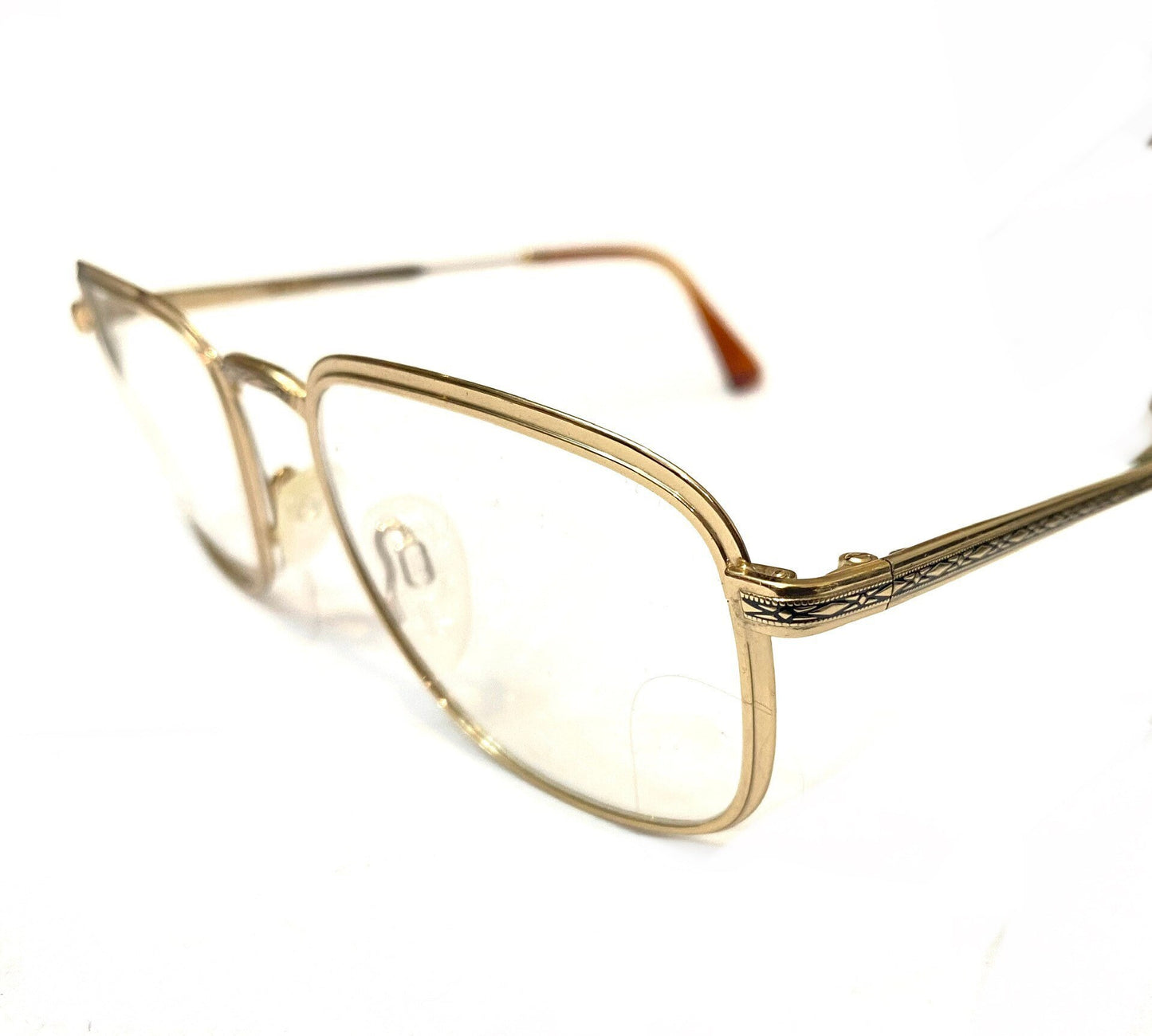 Gucci 1225 classy squared gold plated eyeglasses NOS 80s