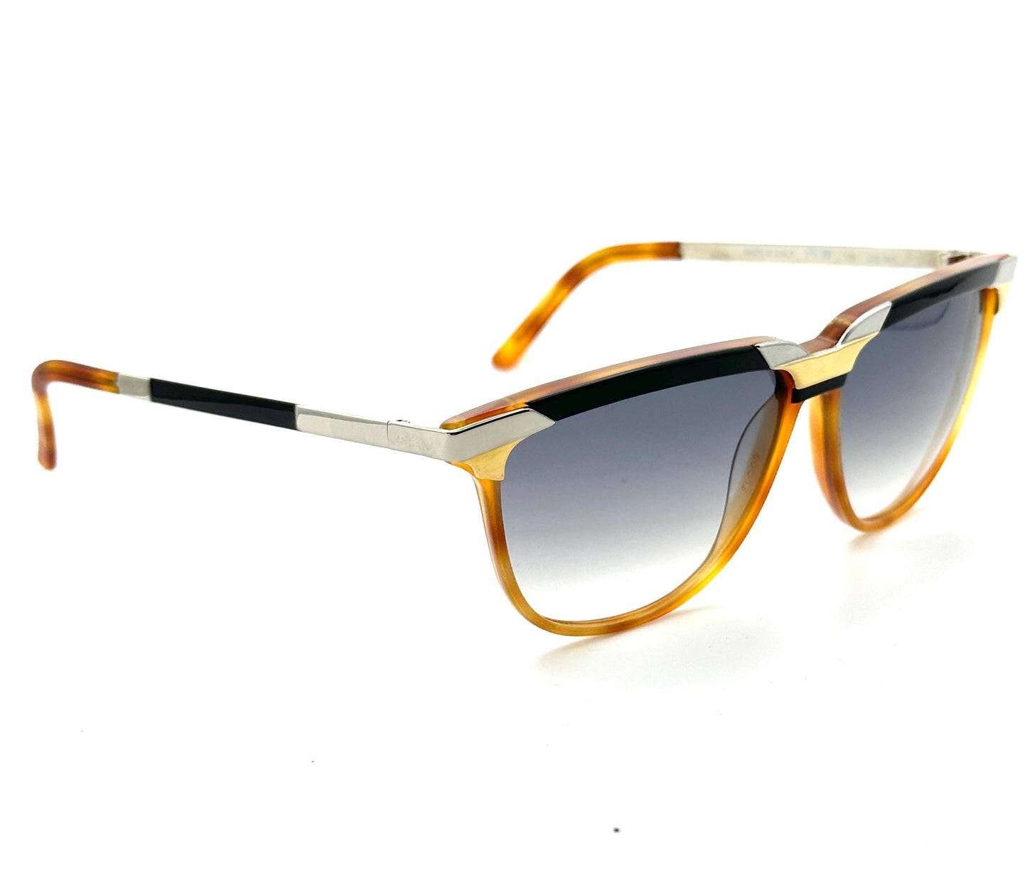 Fendi FS90 cool luxury tortoise- Gold sunglasses hand made in Italy by Lozza, 80s NOs