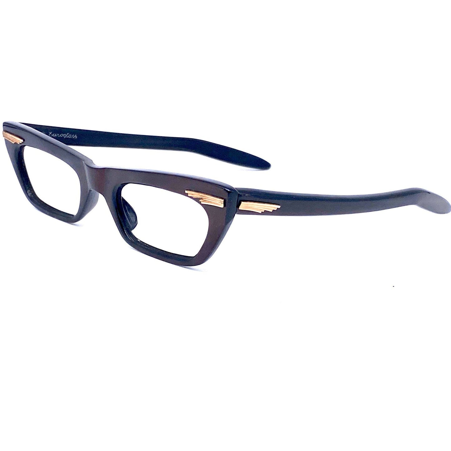 Euroglass 1950s spiky cateye eyeglasses frames, NOS handmade in France mint