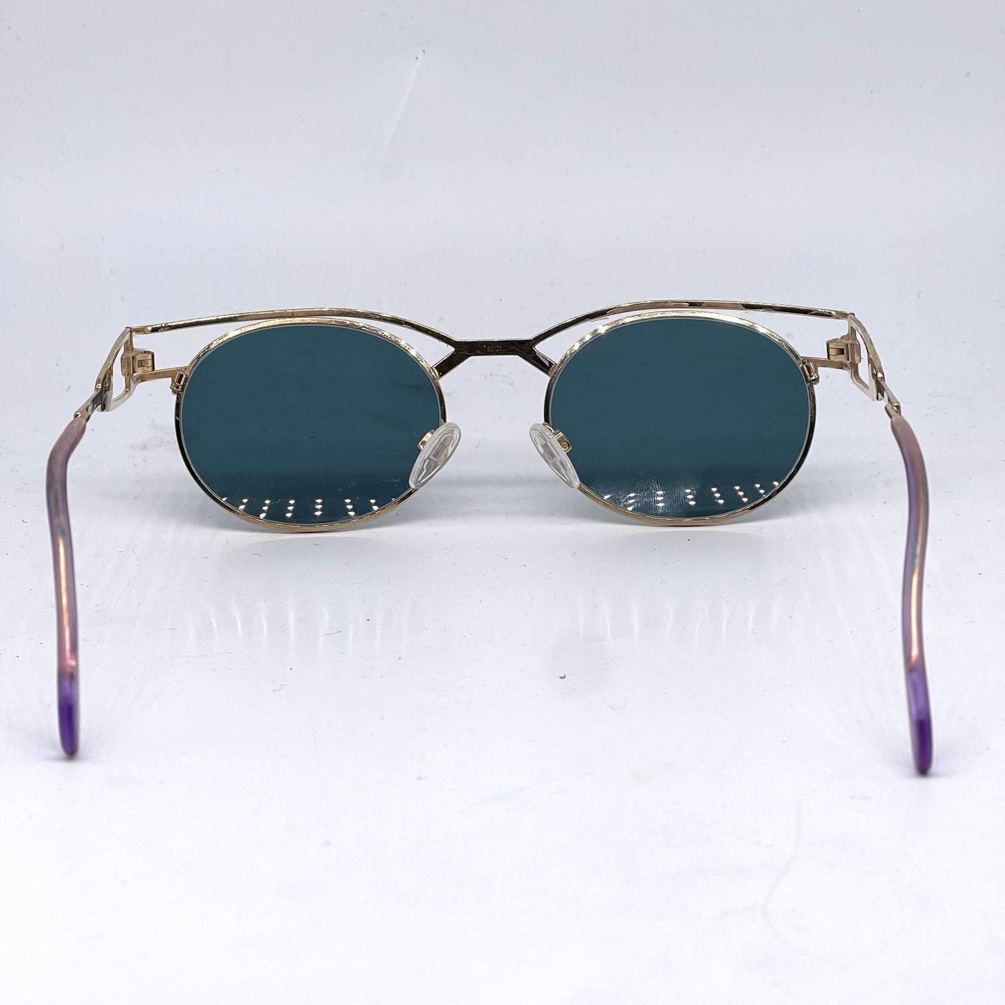 Cazal hip oval gold sunglasses with rainbow enameled details, W Germany 80s good condition