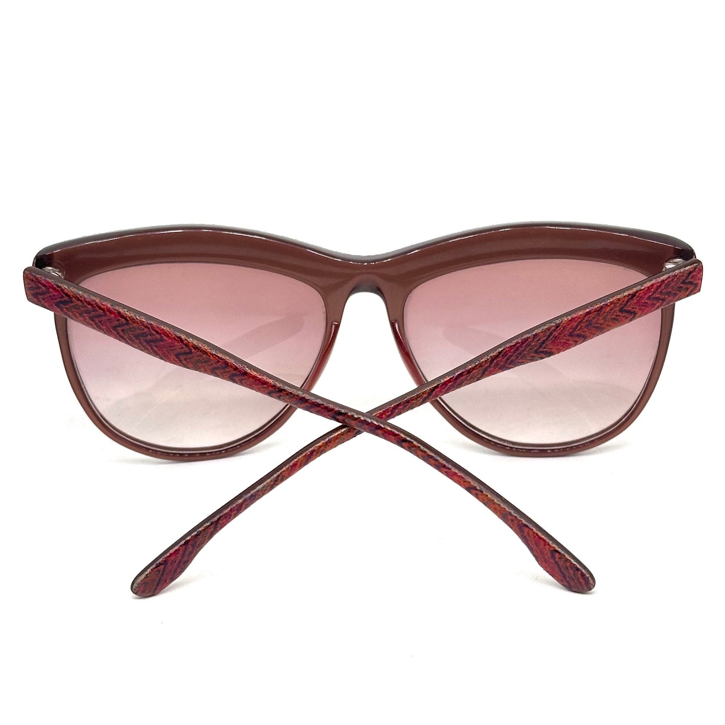 Missoni cateye sunglasses w real knit browline insert, NOS hand made in Italy in the 80s