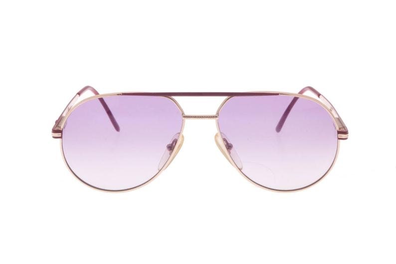 Decada luxury gold - burgundy enamel aviator sunglasses made in Italy, 80s NOS