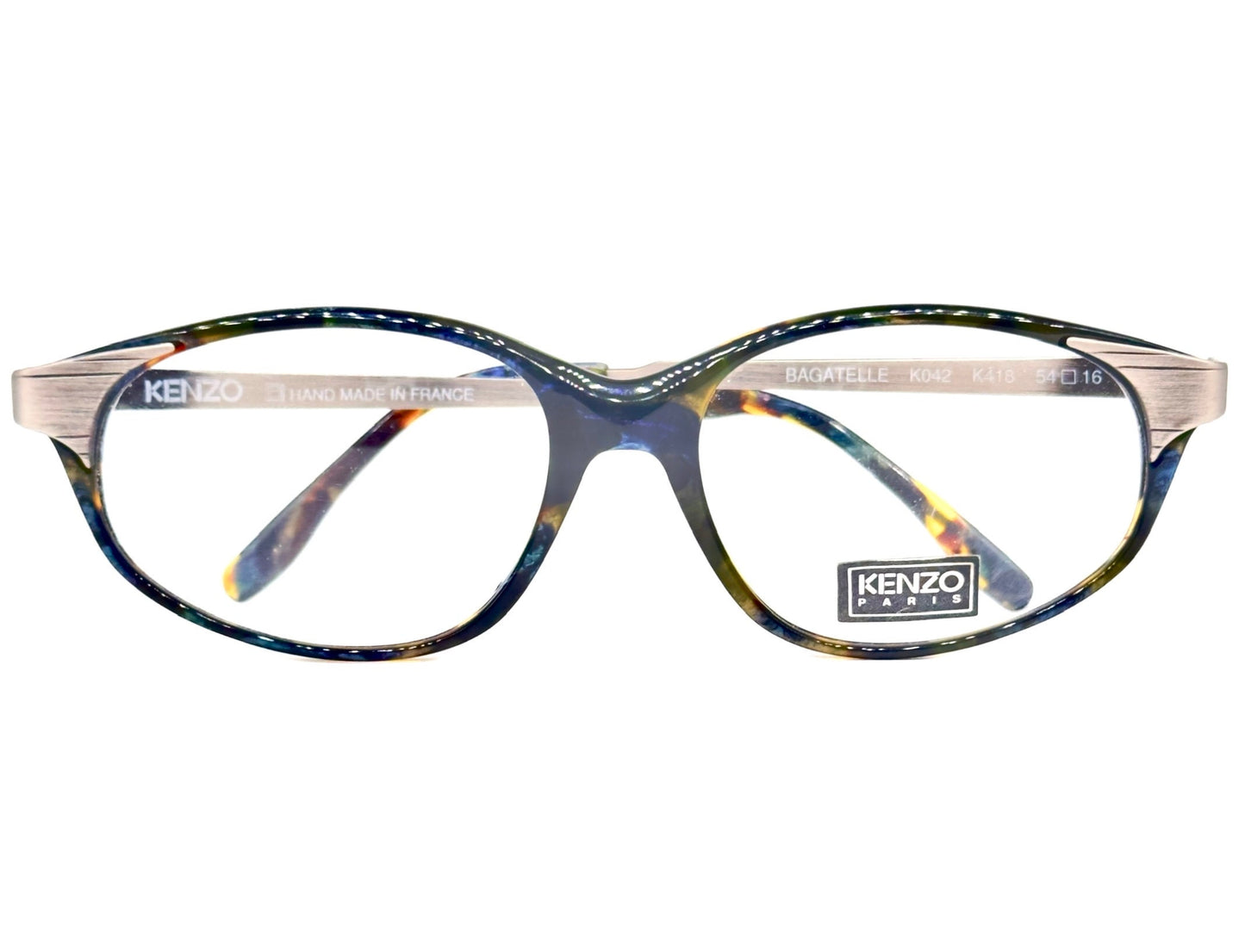 Kenzo Bagatelle montatura ovale-cateye realizzata a mano in Francia, 2 colorazioni, NoS anni '80