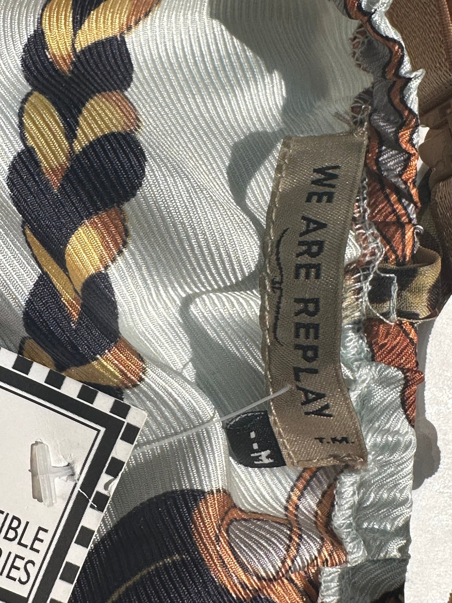 Replay pure silk horse inspired baroque allover sexy  top size M