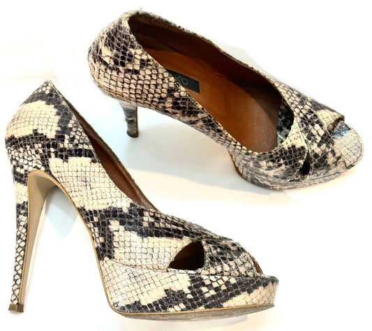 Pinko snake leather high heels shoes made in Italy sz 38, mint