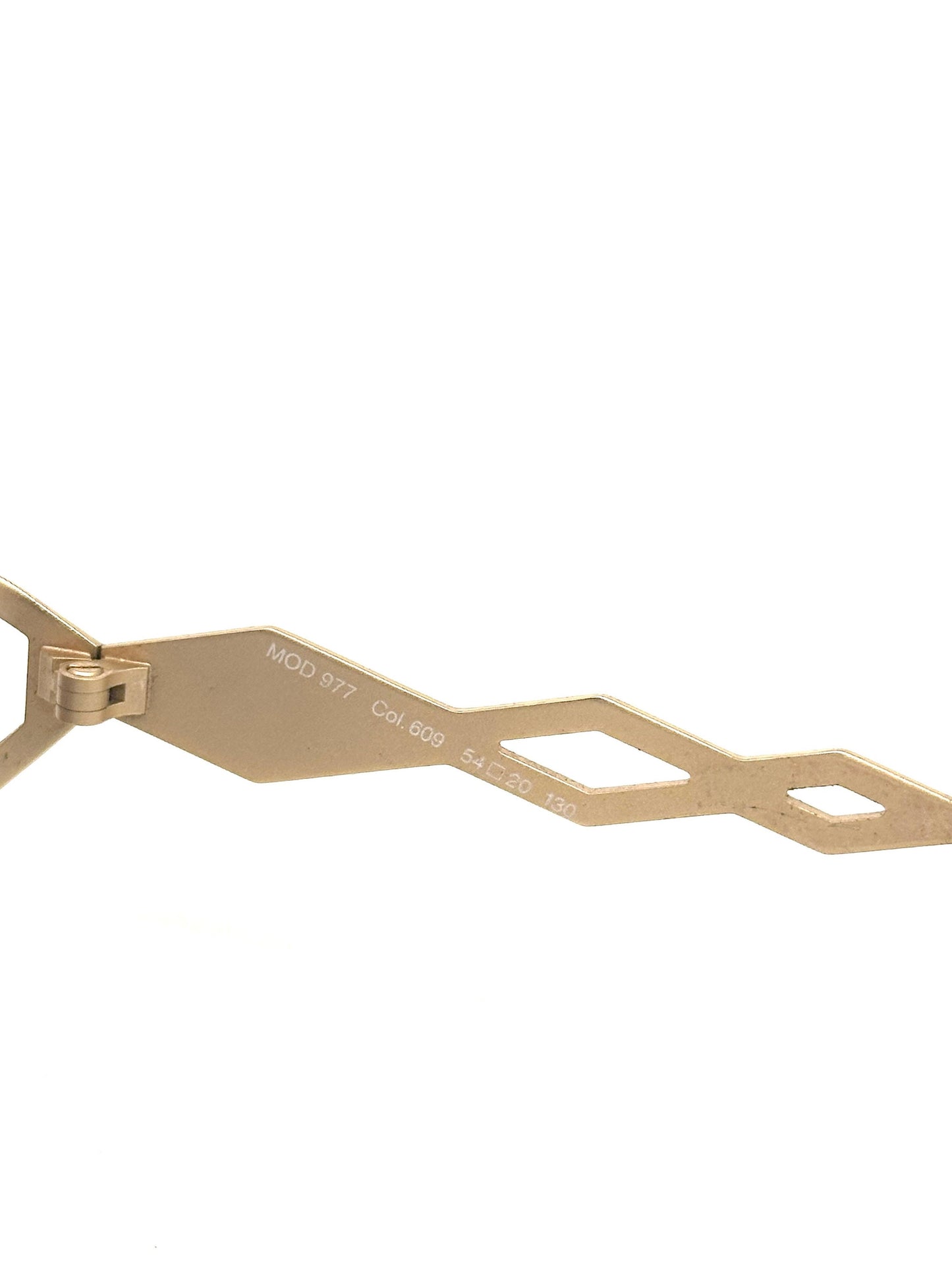 Cazal MOD 977 x cross bridge-temples oval golden metal sunglasses w black enameled details, mint