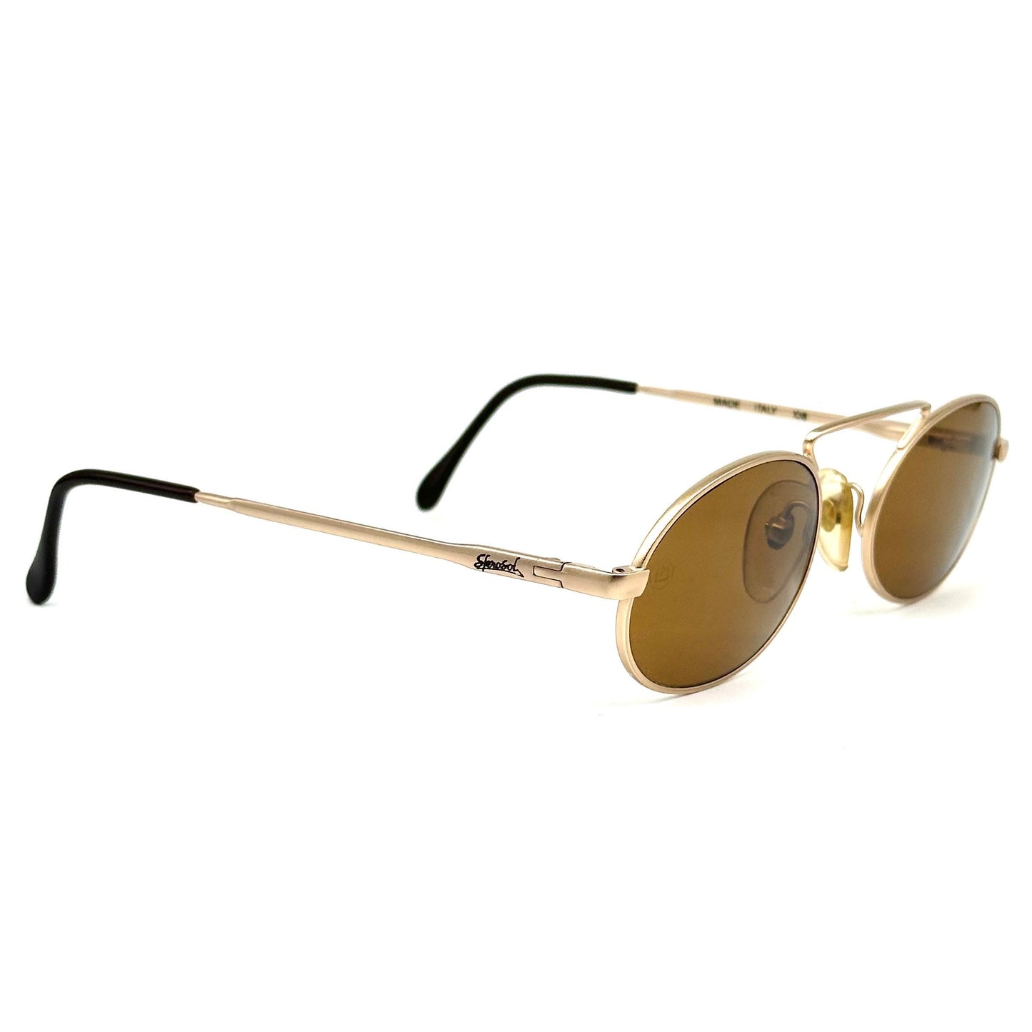 Sferoflex 985 oval metal sunglasses w retro high bridge and crystal lenses, hand made in Italy in the 80s
