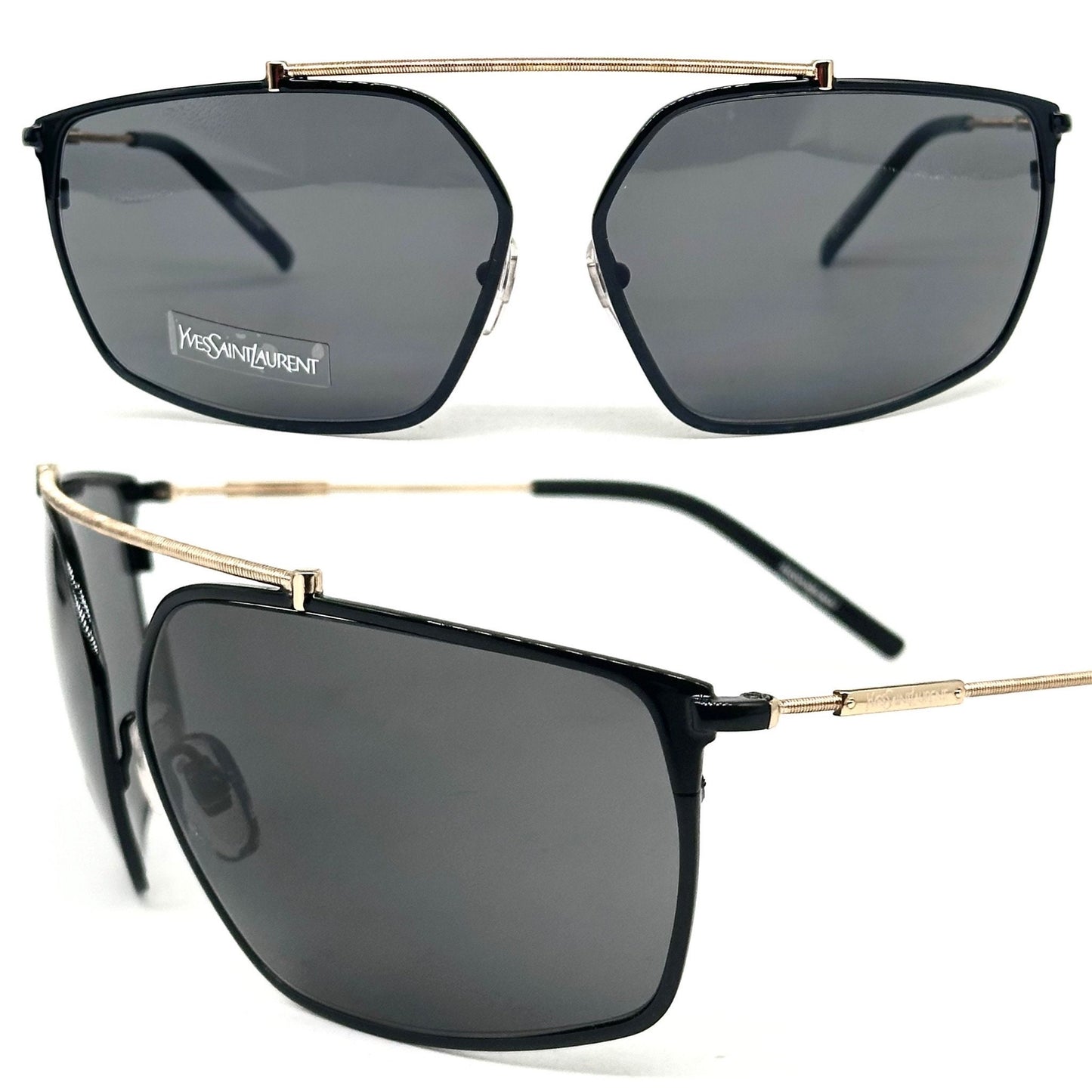 YSL Saint Laurent 2243/S cool wrap modernist sunglasses avant garde design, NoS 90s