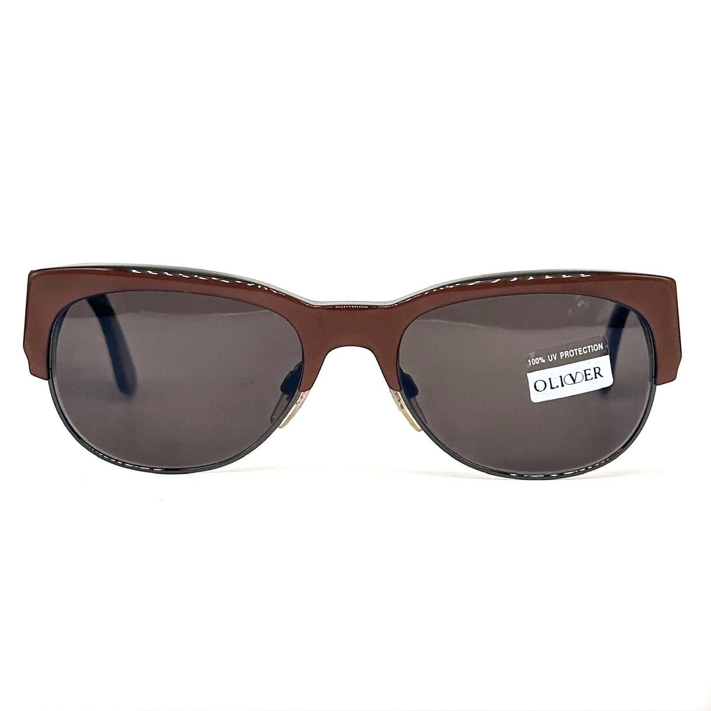 Oliver by Valentino Garavani 1752 lacquered shaded brown squared shape sunglasses NOS 90s