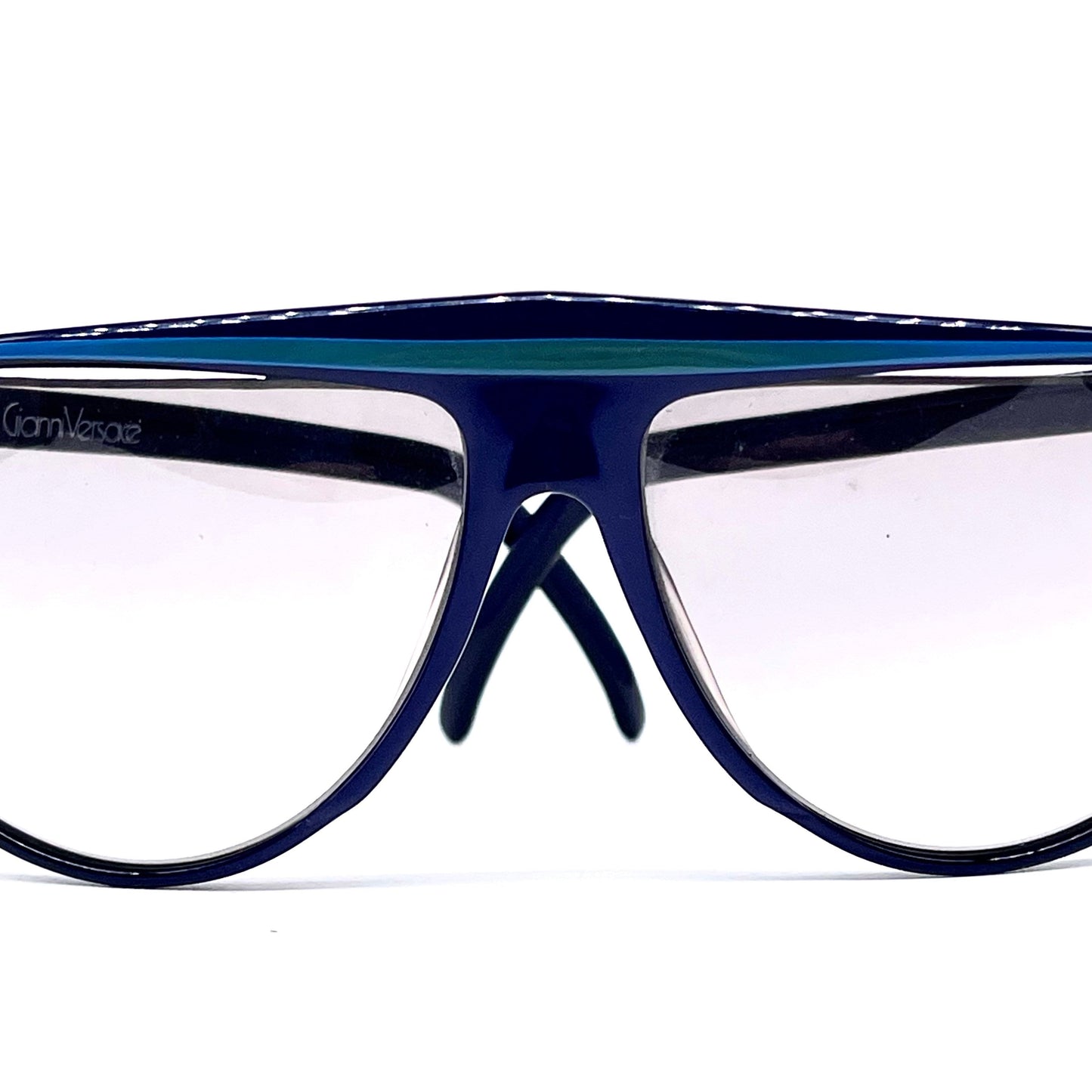 Gianni Versace deep blue oversized wrap sunglsses made in Italy, 80s NOS