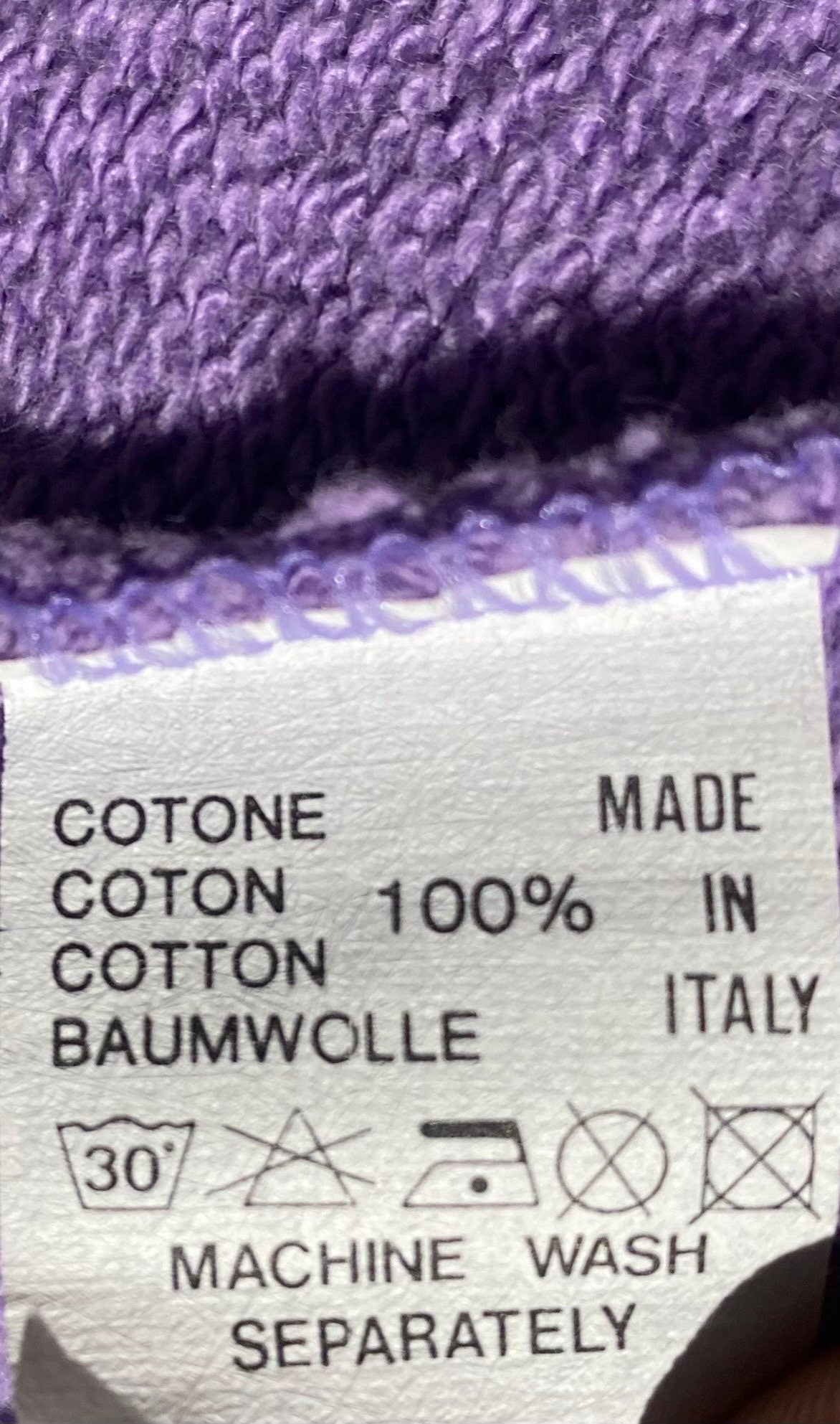Proline JetSet felpa oversize in cotone girocollo lilla con stampa fenice serigrafica sul retro, anni '90 NoS