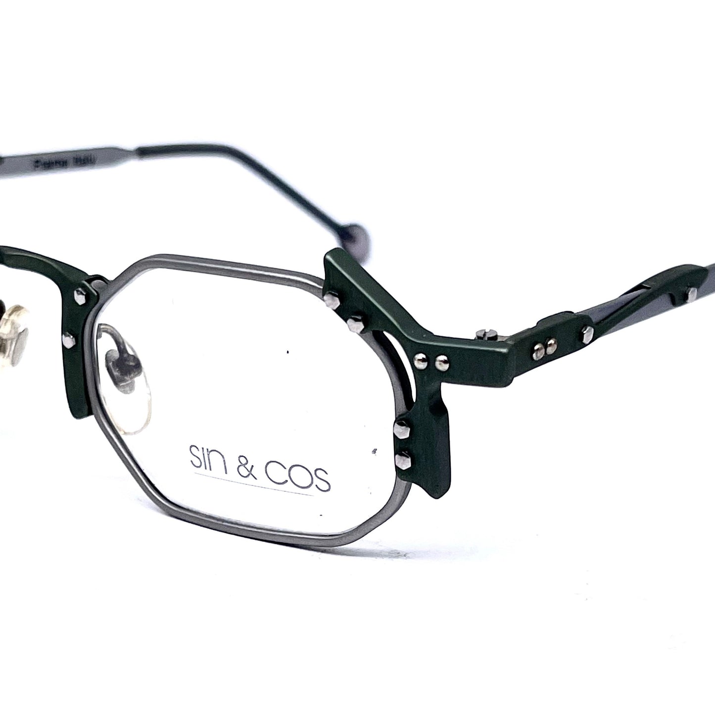 Sin&Cos SC802 esagonal shaped eyeglasses frames NOS 90s Italy