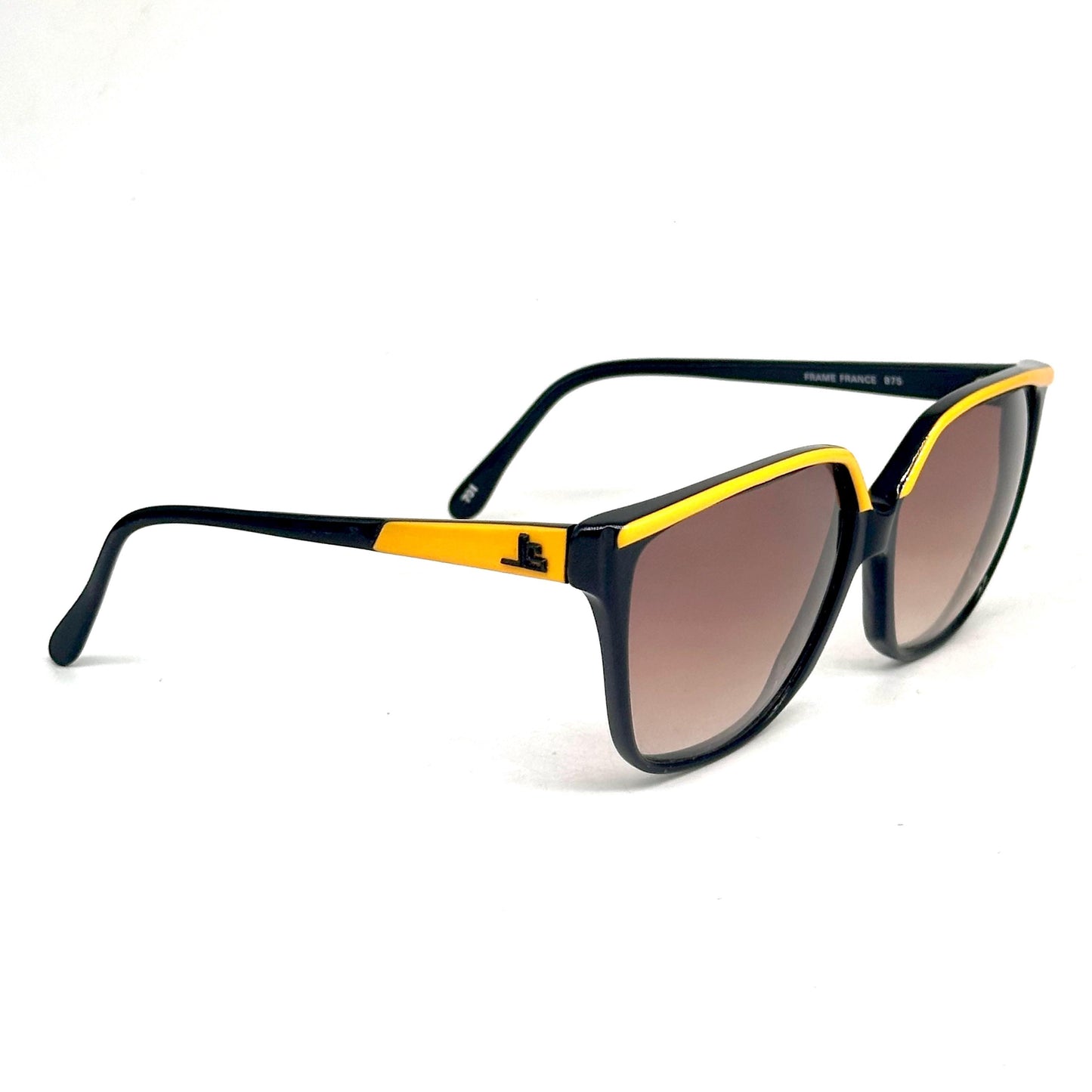 Jean-Louis Scherrer Paris frame 875 yellow and black design oversize sunglasses. 90s NOS France