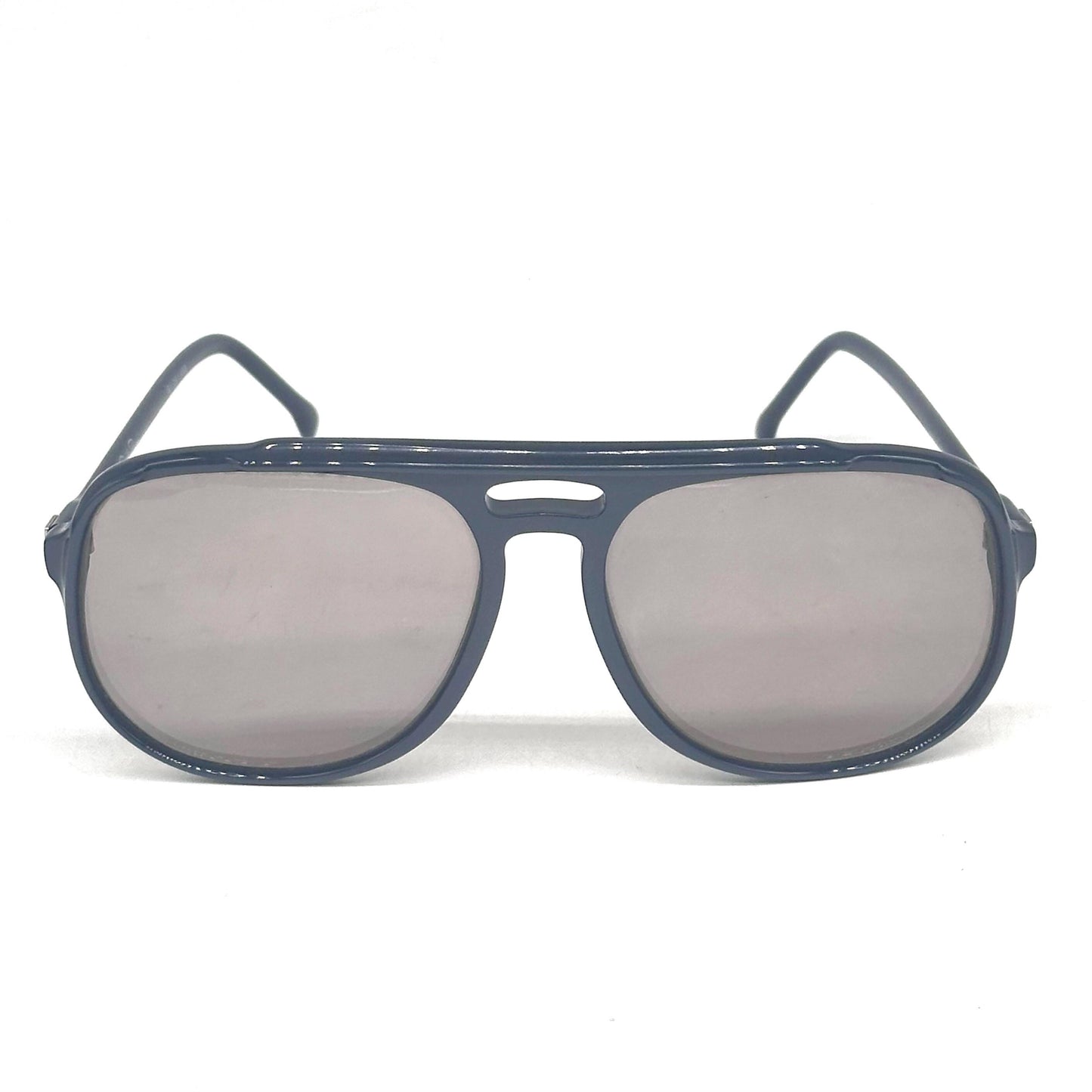 Emilio Pucci 281 495 oversize metallic dark blue aviator sunglasses 80s NoS Made in France