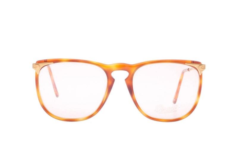 Persol Ratti Cellor 3 demi blonde cello squared glasses w golden temples and hinges, NOS 80s