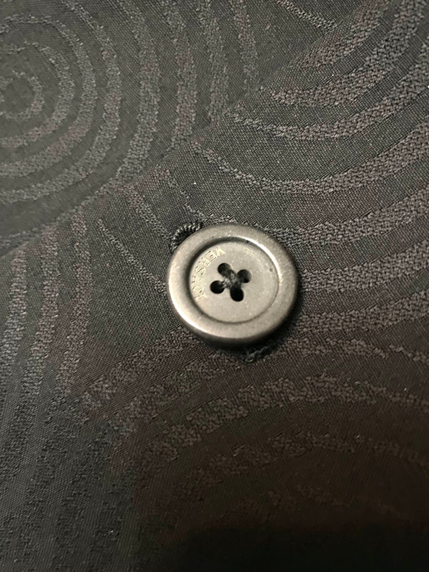 Gianni Versace Couture black wool blazer with circles allover, mint sz 46