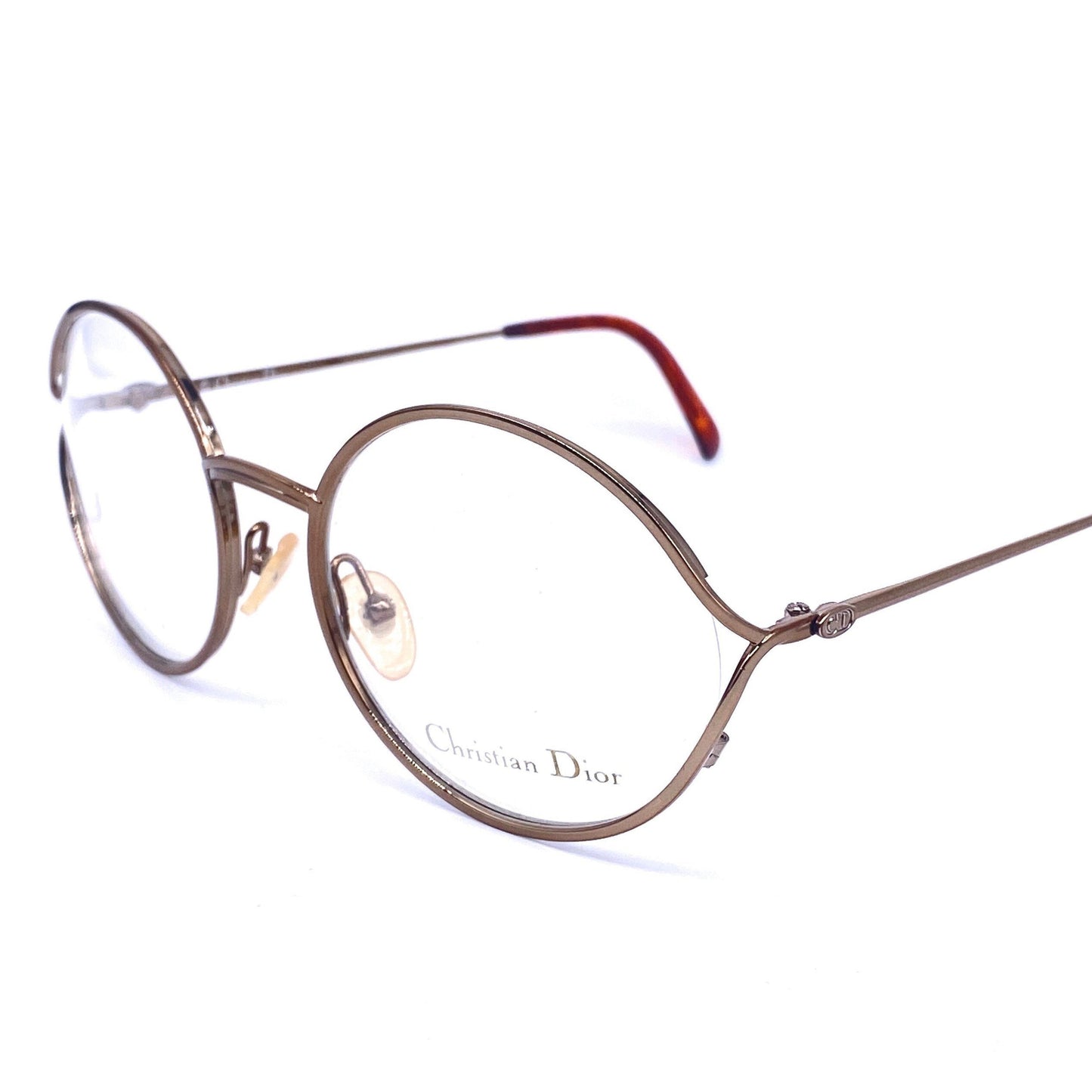 Christian Dior 3500 round oversized eyeglasses frames, coming in yellow or pink gold, no’s 80s Austria