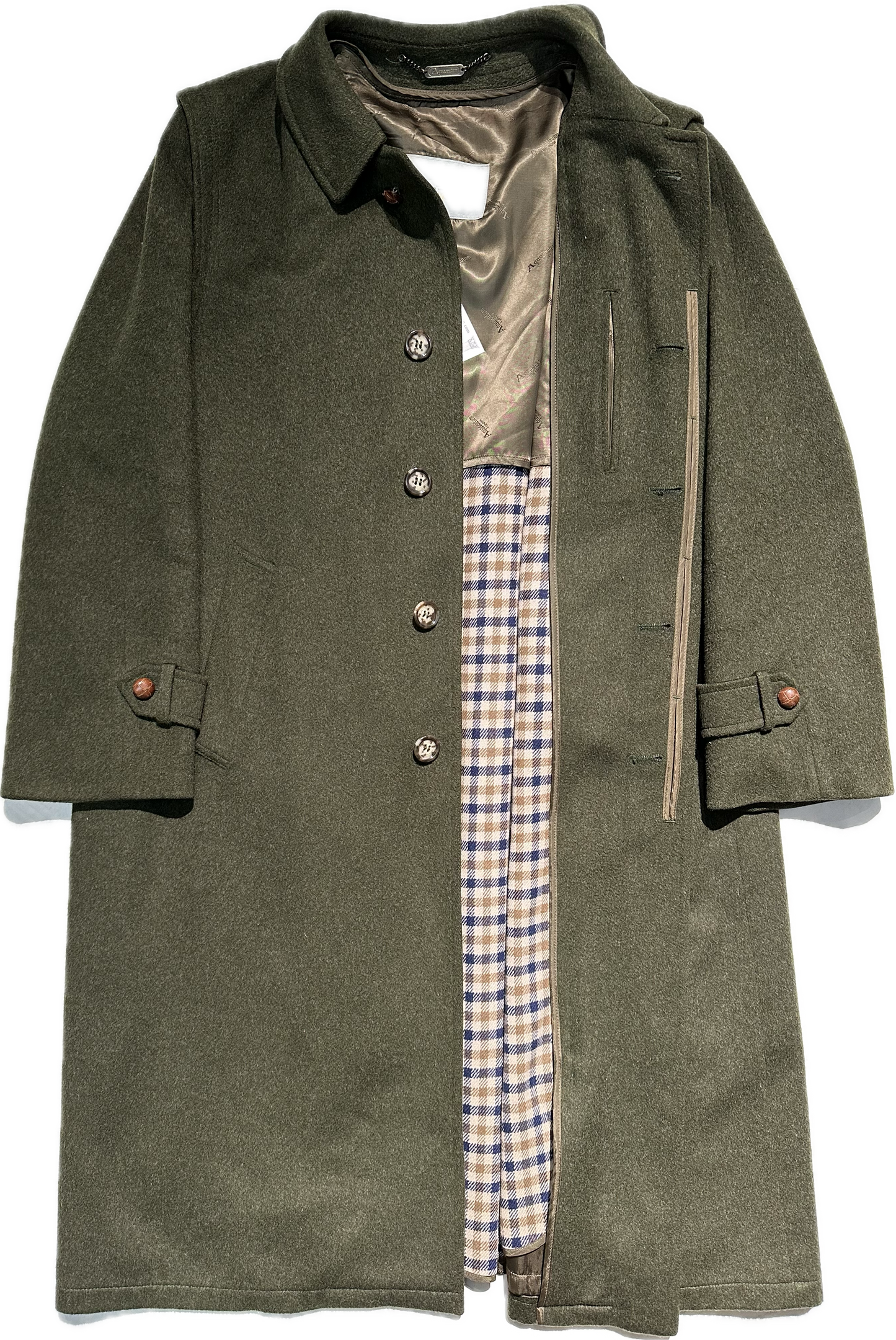 Aquascutum olive classic tiroler loden ladies wool coat sz 46/L mint