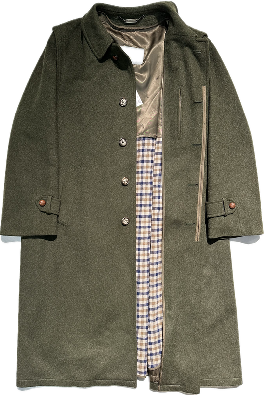 Aquascutum olive classic tiroler loden ladies wool coat sz 46/L mint