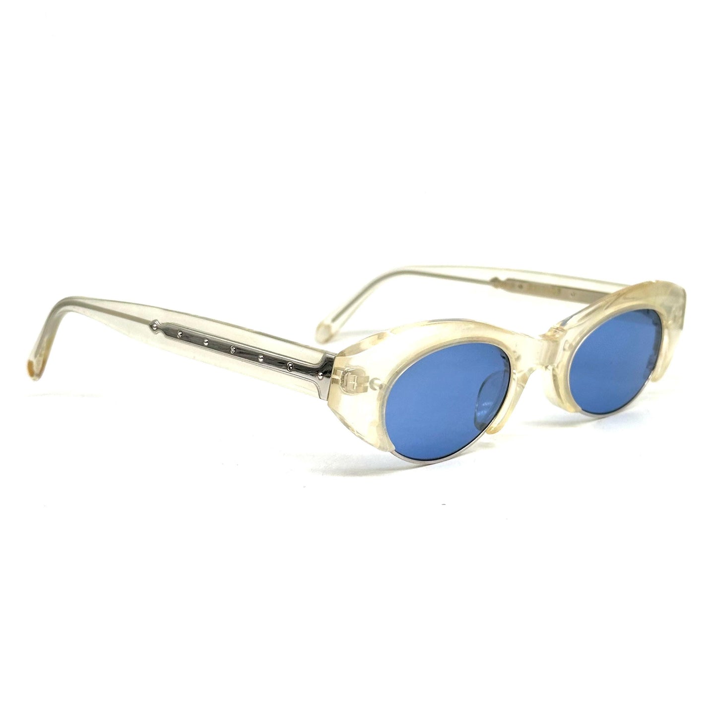MATSUDA 10612 Mother of Pearl and Matte Dark Green Marble Steampunk Vintage Sunglasses  Made in Japan 90s NOS
