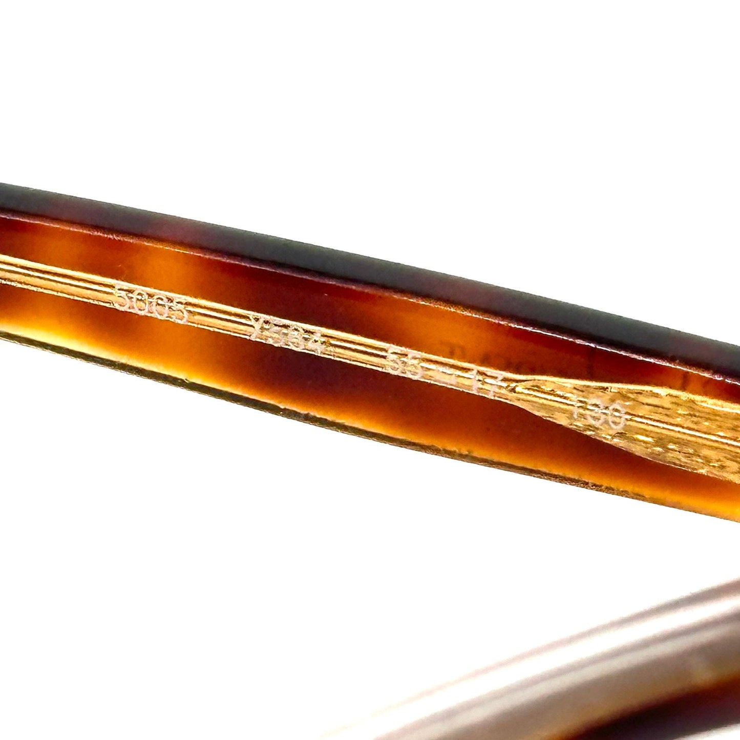 Yves Saint Laurent 5005 brown tortoise acetate cateye eyeglasses with gold details and rhinestones YSL NoS