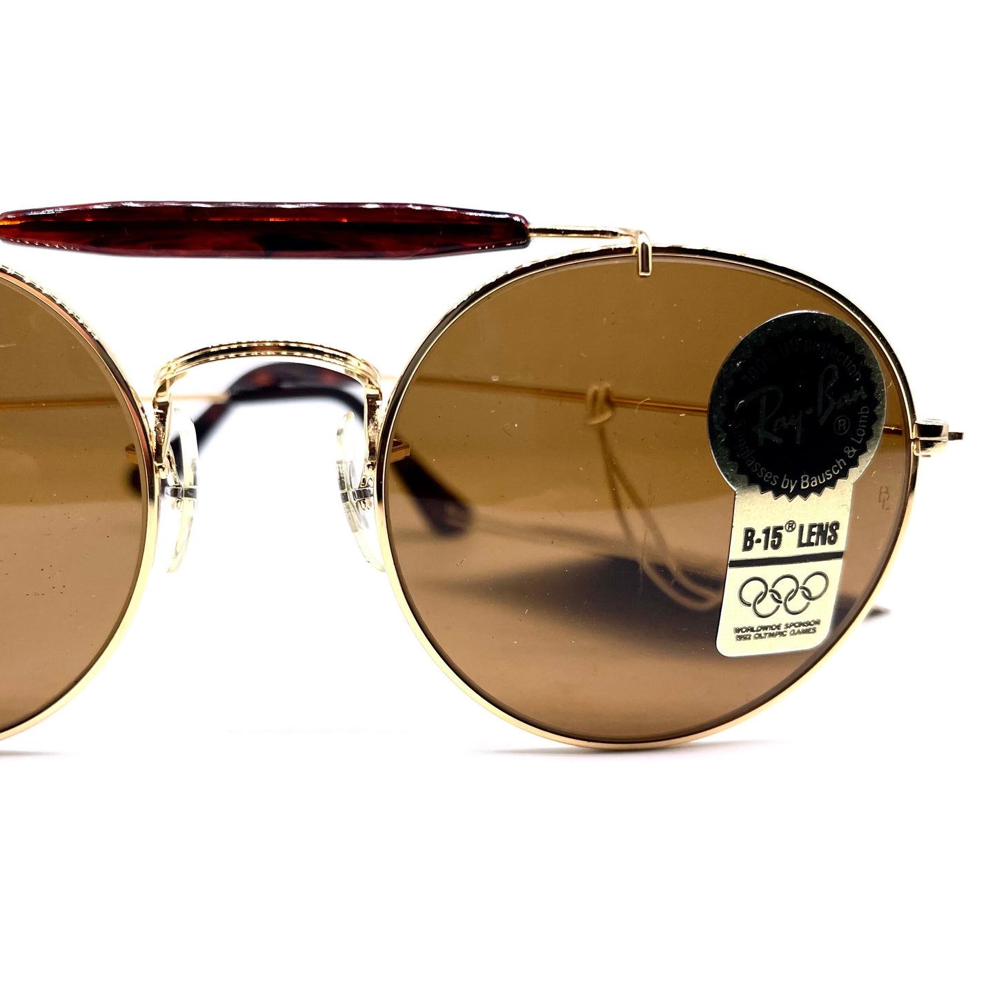 Rayban B e L round aviator outdormans occhiali da sole placcati oro NOS 90s