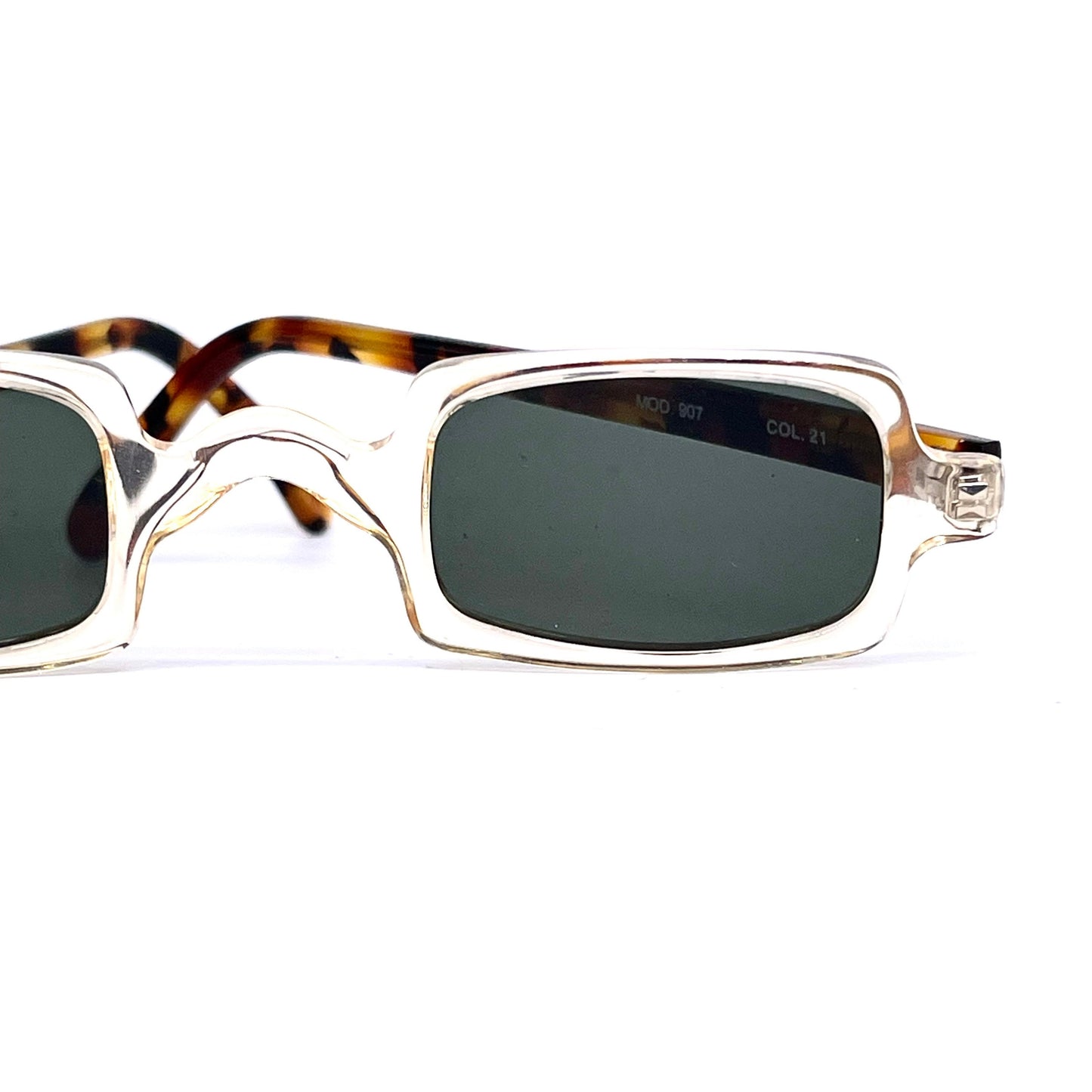 Op.City coolest retro square clear cello sunglasses with tortoise temples, NOS 80s Italy