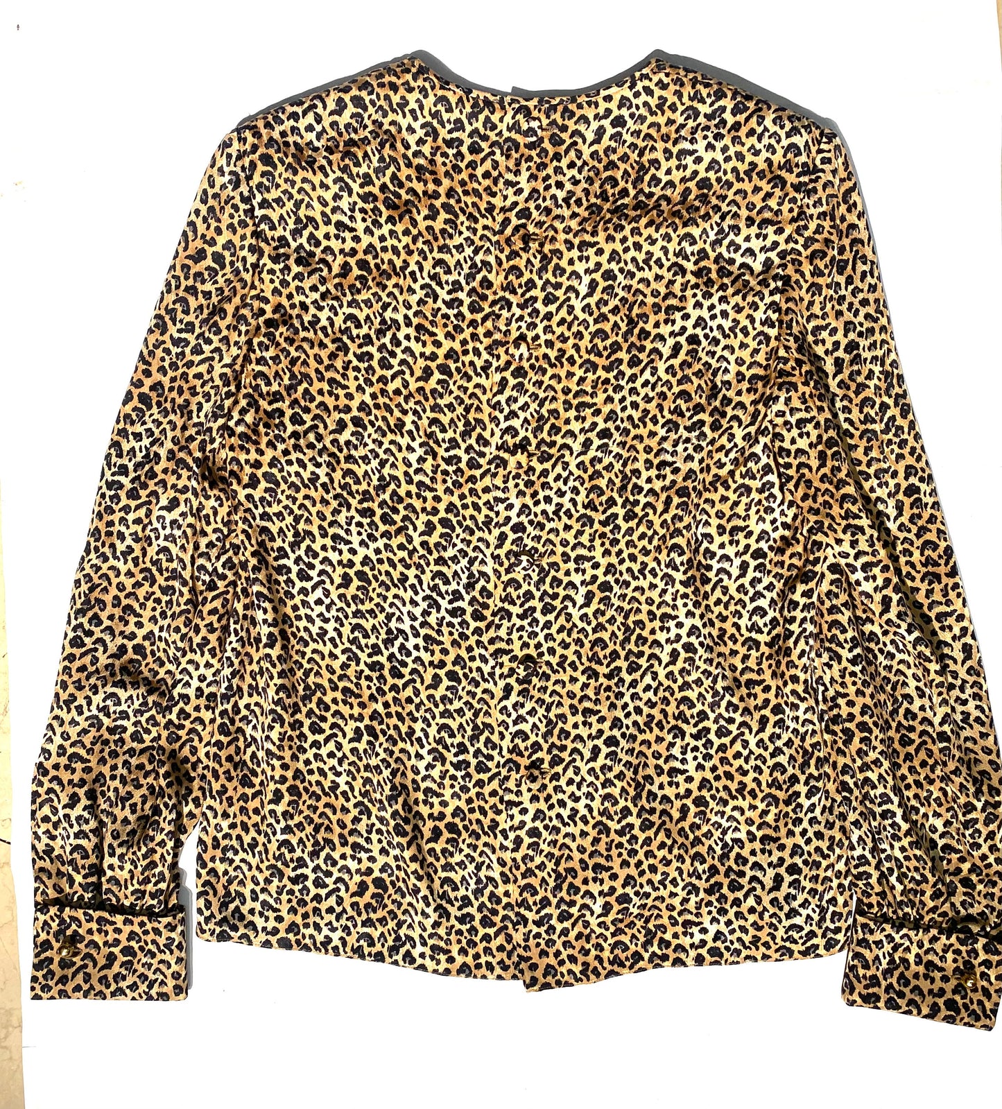 Renata F. Finest Tailor made silk blouse w cufflinks, 80s Italy, mint condition