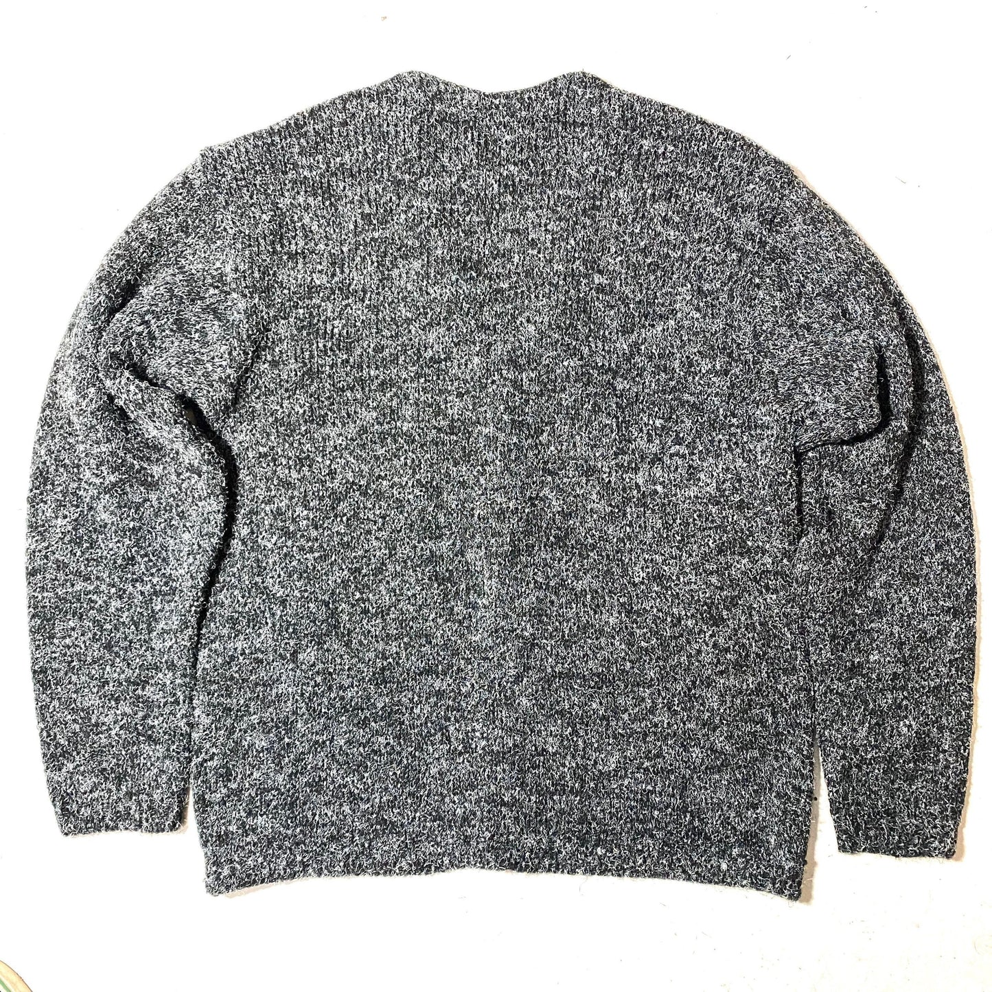 Focus 90s wool blend grey melange cardigan with pockets, new with tags.