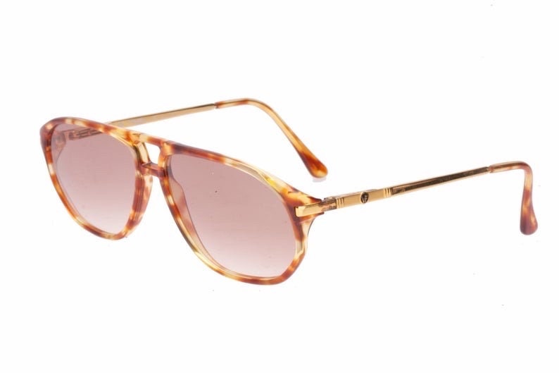 Von Furstenberg Demi blonde cello aviator sunglasses w Golden metal temples, NOS