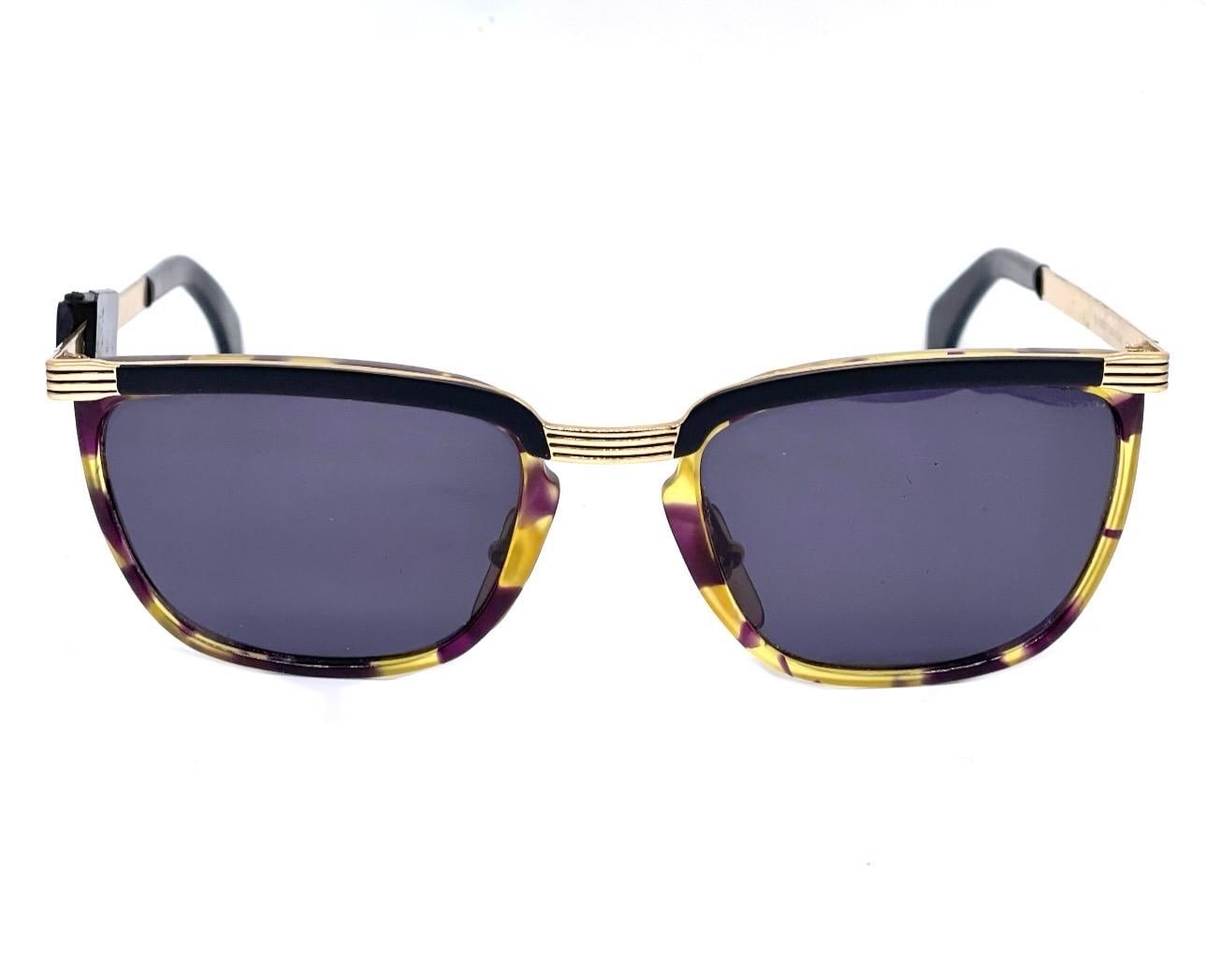 Galileo classy square tortoise- gold sunglassss hand made in Italy, 80s NoS