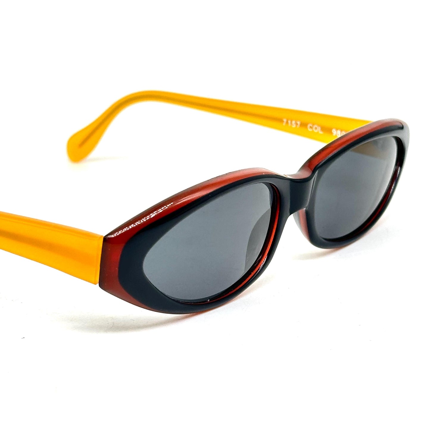 Alain Mikli 7157 black and orange acetate sunglasses, 90s NOS handmade in France