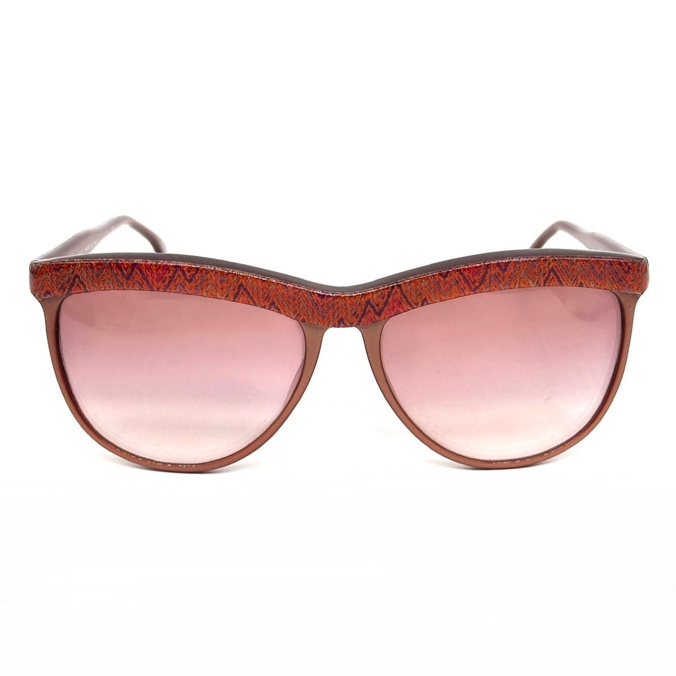 Missoni cateye sunglasses w real knit browline insert, NOS hand made in Italy in the 80s