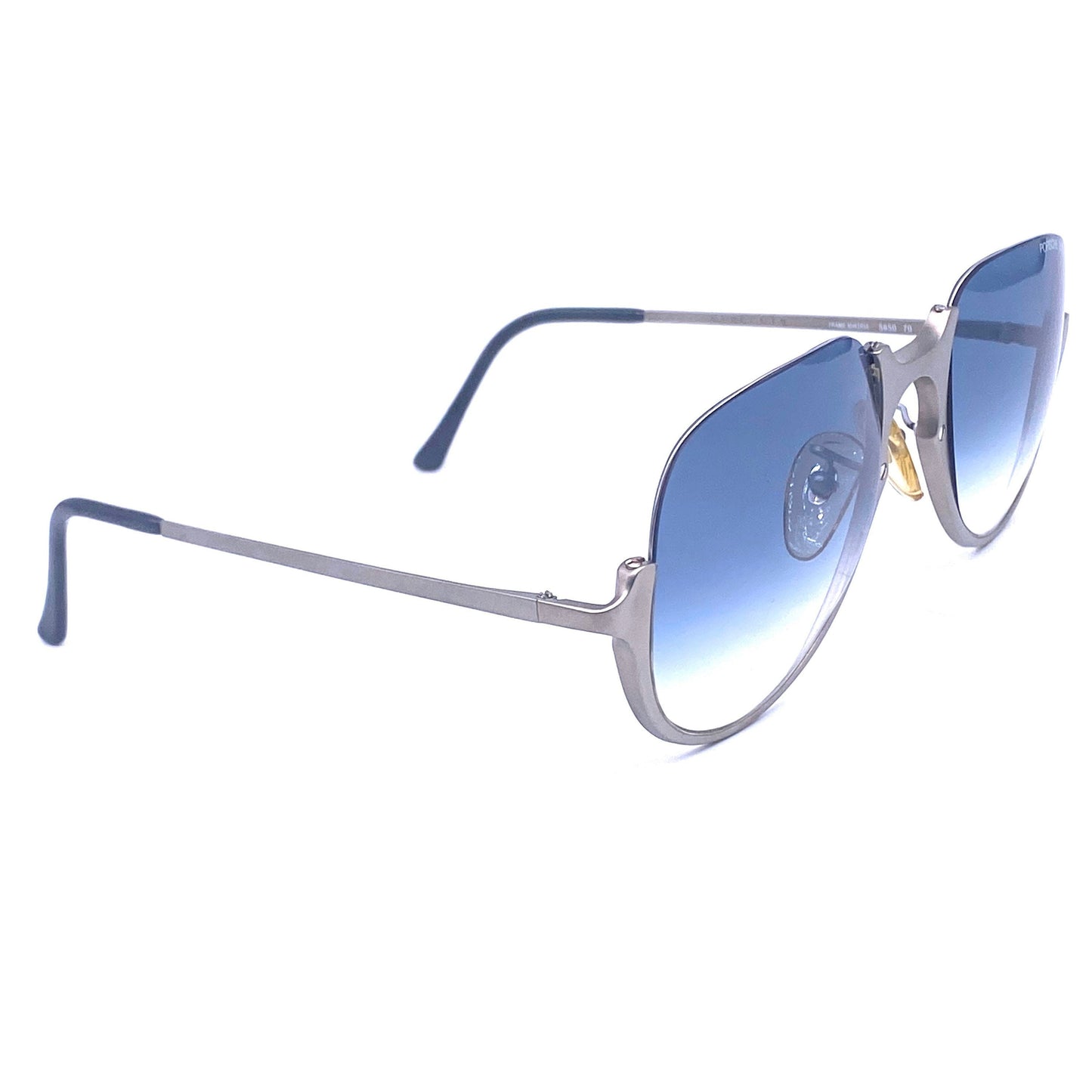 Carrera Porsche Design 5650 titanium sunglasses w halfrim structure, NOS 90s full set w case