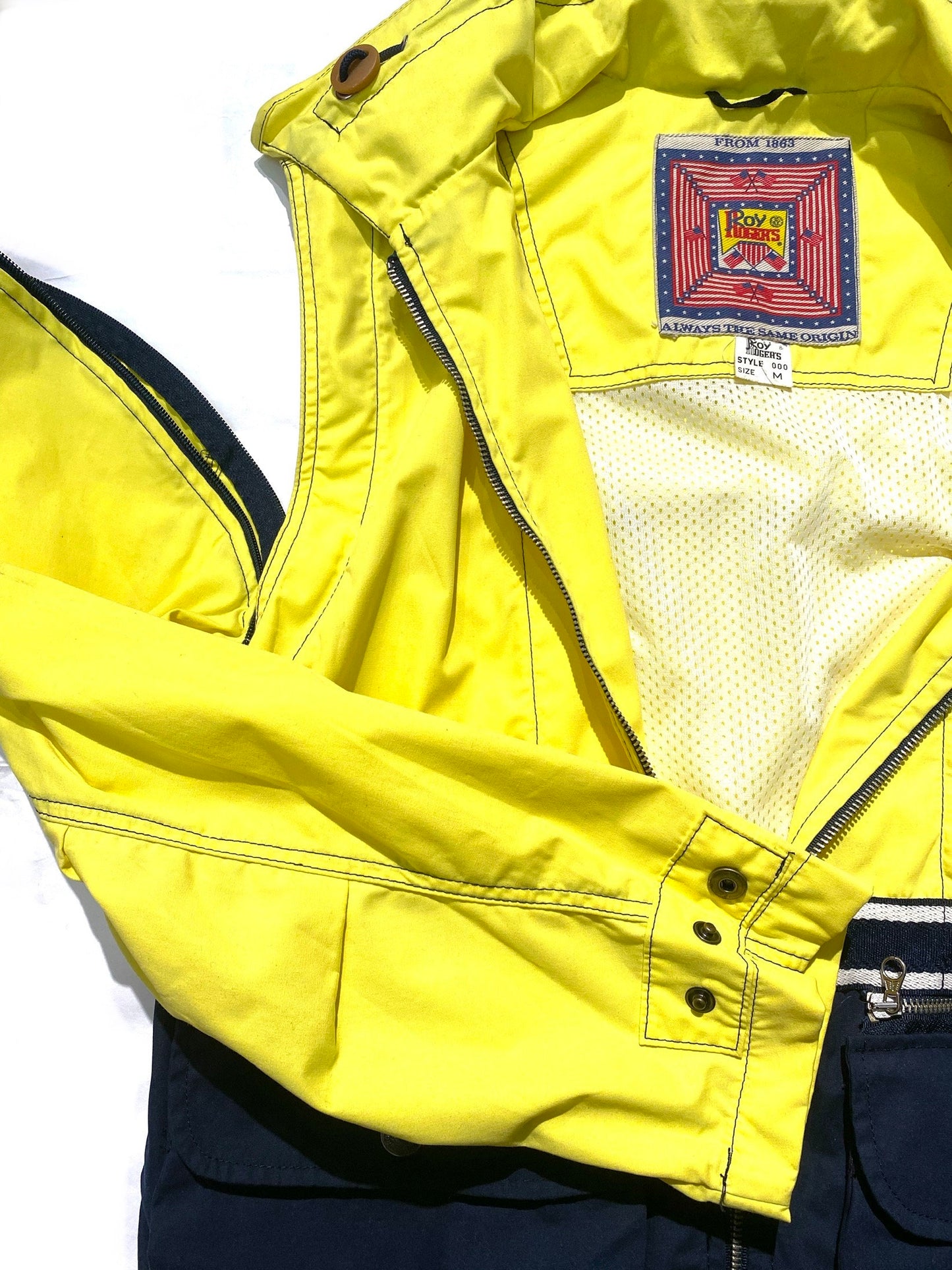 Roy Rogers since 1863 2 in 1 sailing style jacket/ vest in luminous yellow and navy, mint condition sz M