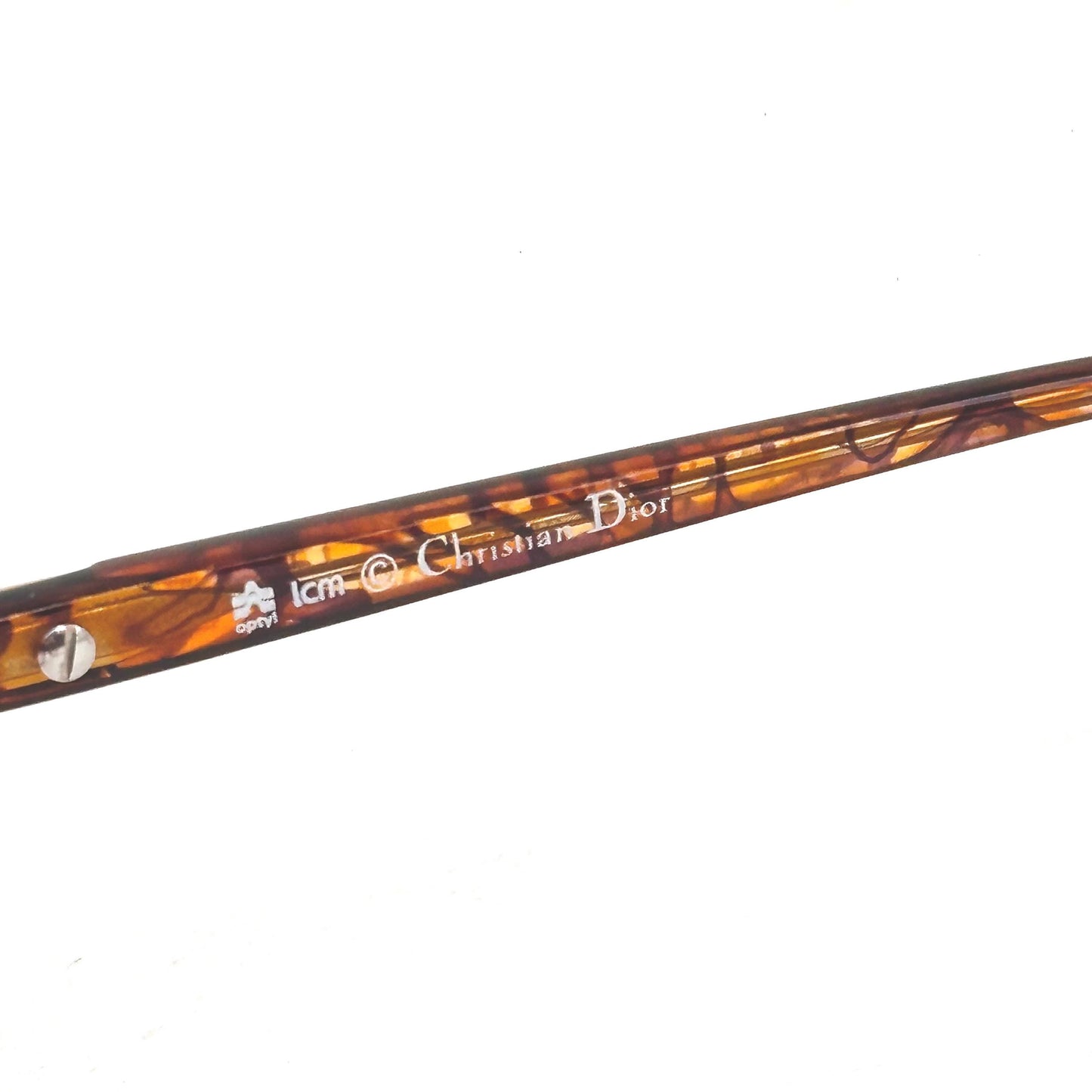 Christian Dior 2498 brown marble and gold frames with gold geometric print all over rare collectible 80s NOS
