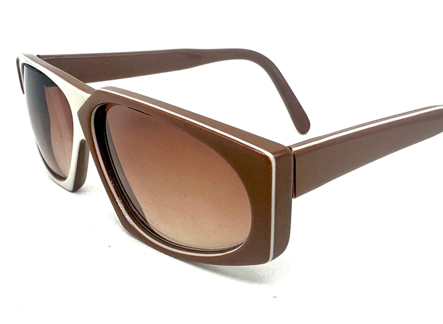 One of a Kind asymmetrical multilayered brown/cream sampling/prototype sunglasses, never worn and unique!