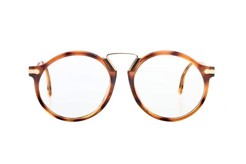 Hugo Boss round tortoise eyeglasses frames made in Germany by Carrera, 80s NOS