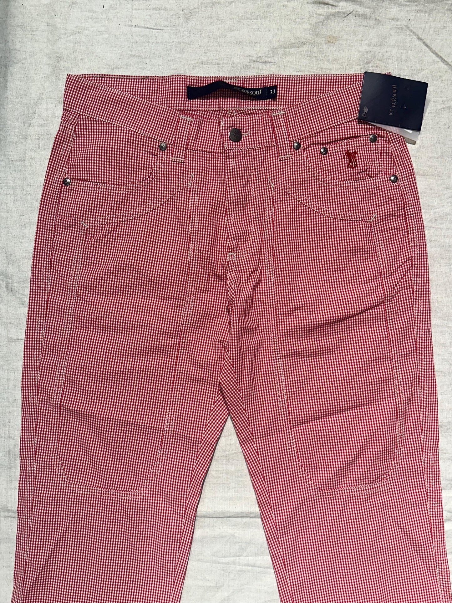 Jackerson checkered chinos white and red light cotton pant BNWT Y2k