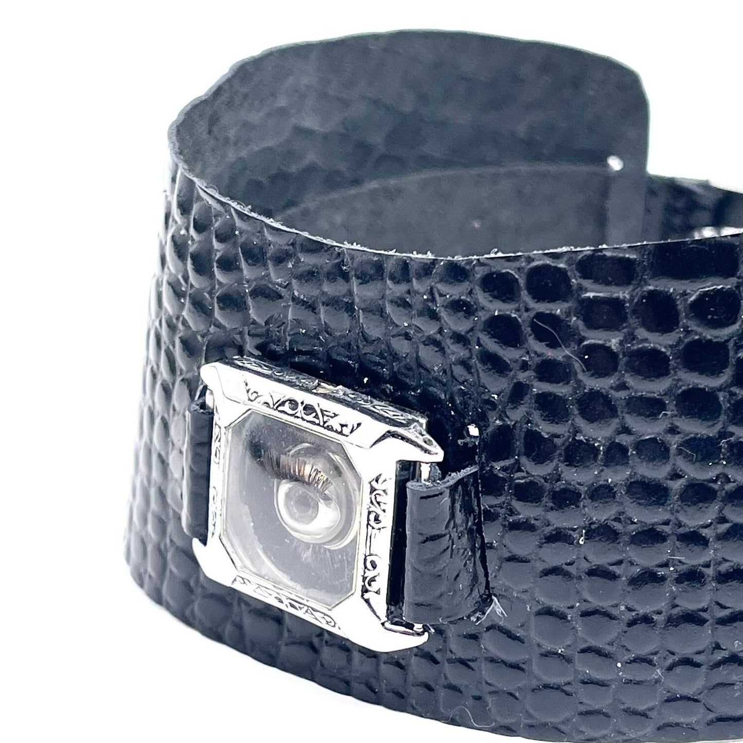 Hand made leather choker with third eye cabochon