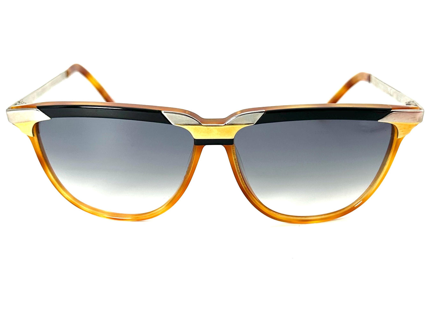 Fendi FS90 cool luxury tortoise- Gold sunglasses hand made in Italy by Lozza, 80s NOs