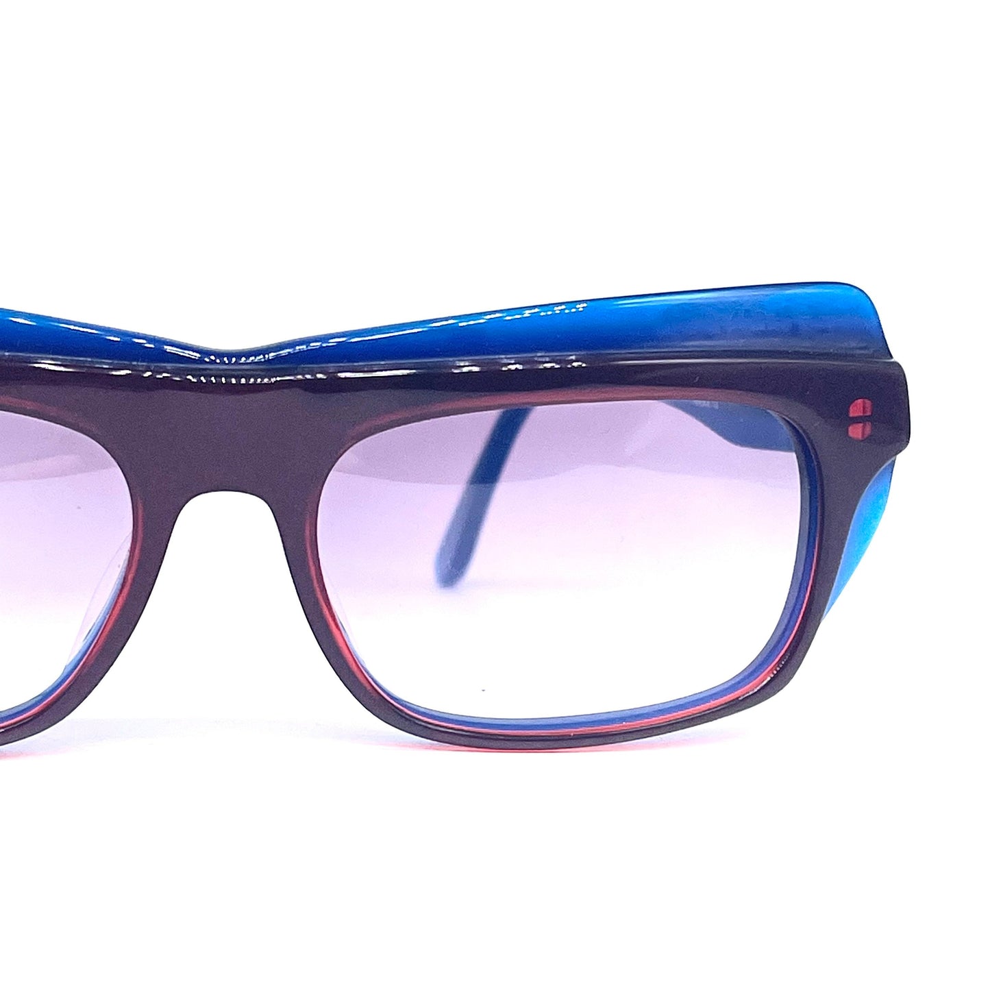 Robert La Roche gorgeous butterfly oversized sunglasses, multilayered blue/red cello , NOS 80s